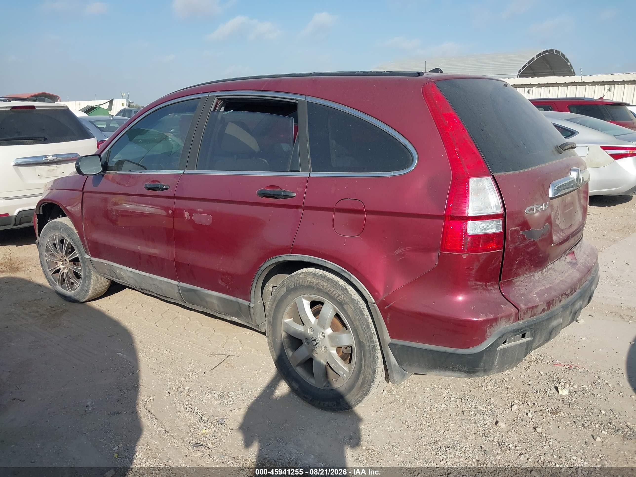 2009 Honda Cr-v Ex Burgundy vin: 5J6RE38599L012311