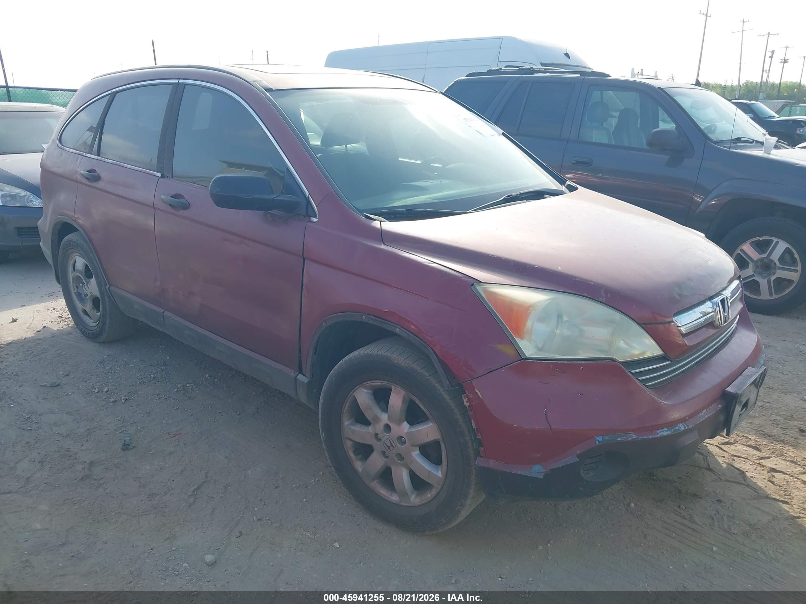 2009 Honda Cr-v Ex Burgundy vin: 5J6RE38599L012311
