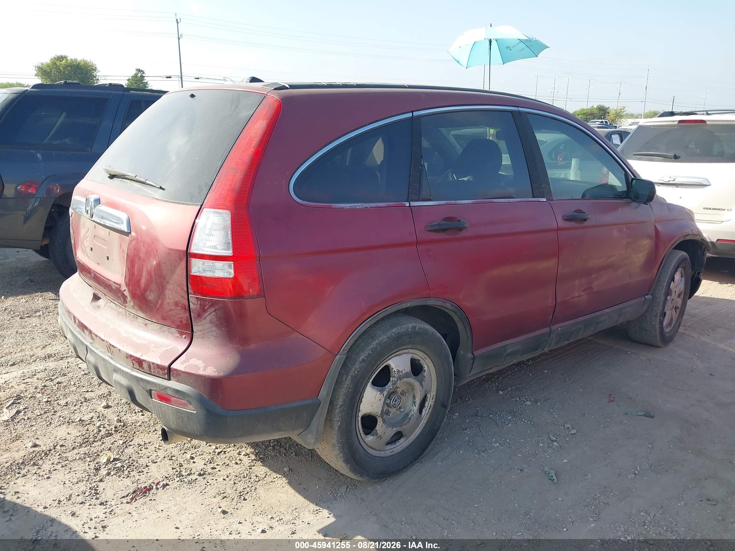 2009 Honda Cr-v Ex Burgundy vin: 5J6RE38599L012311