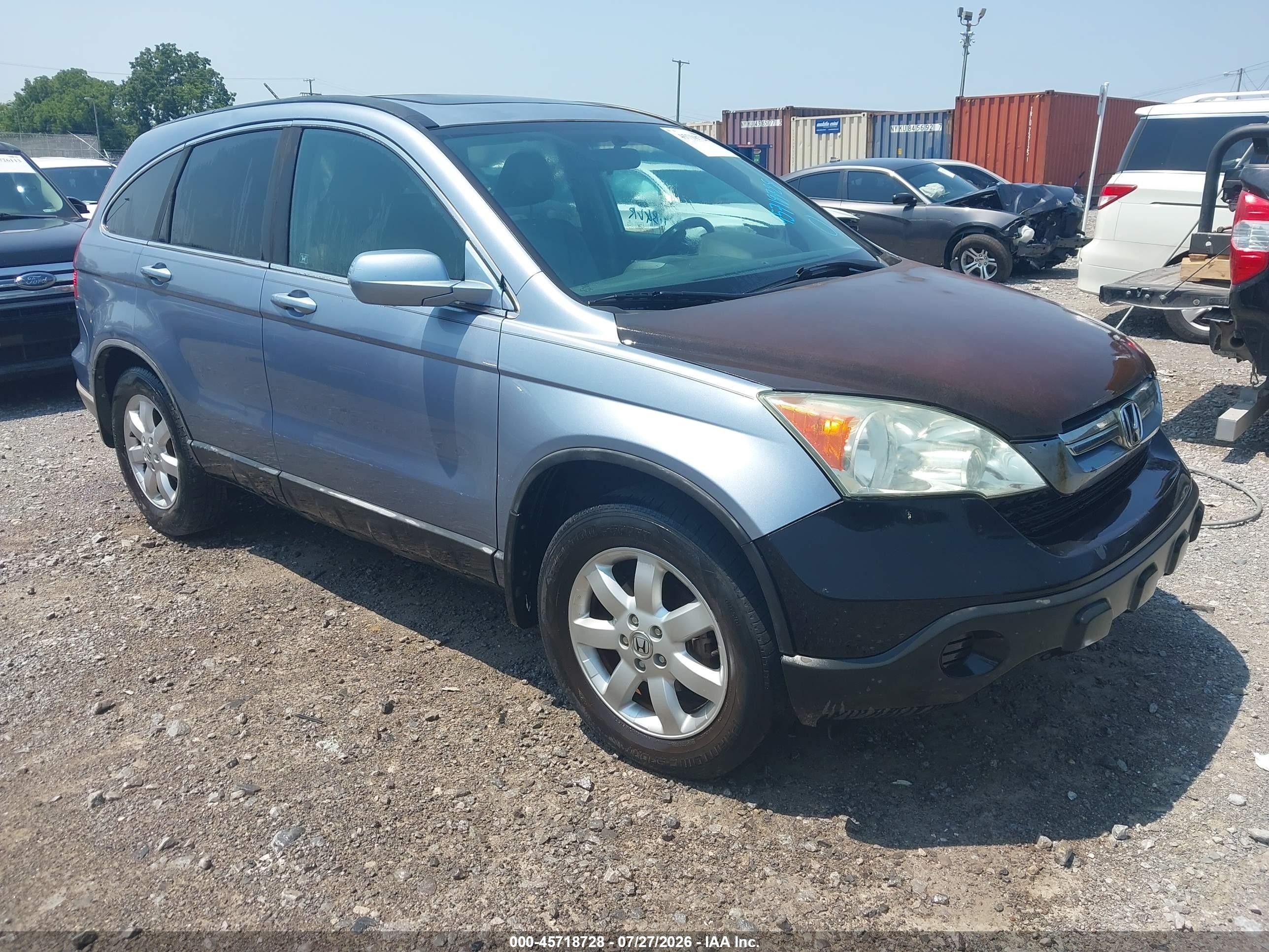 2008 Honda Cr-v Ex-l Light Blue vin: 5J6RE38708L005215