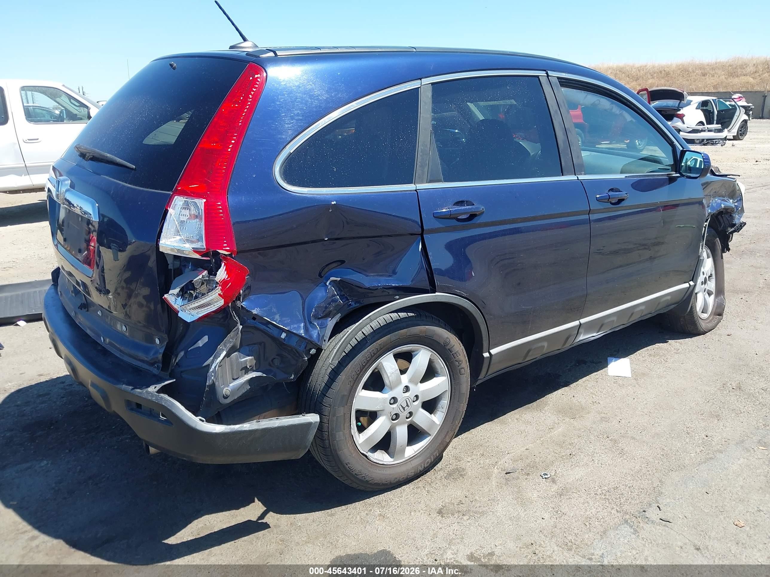 2009 Honda Cr-v Ex-l Dark Blue vin: 5J6RE38719L035552
