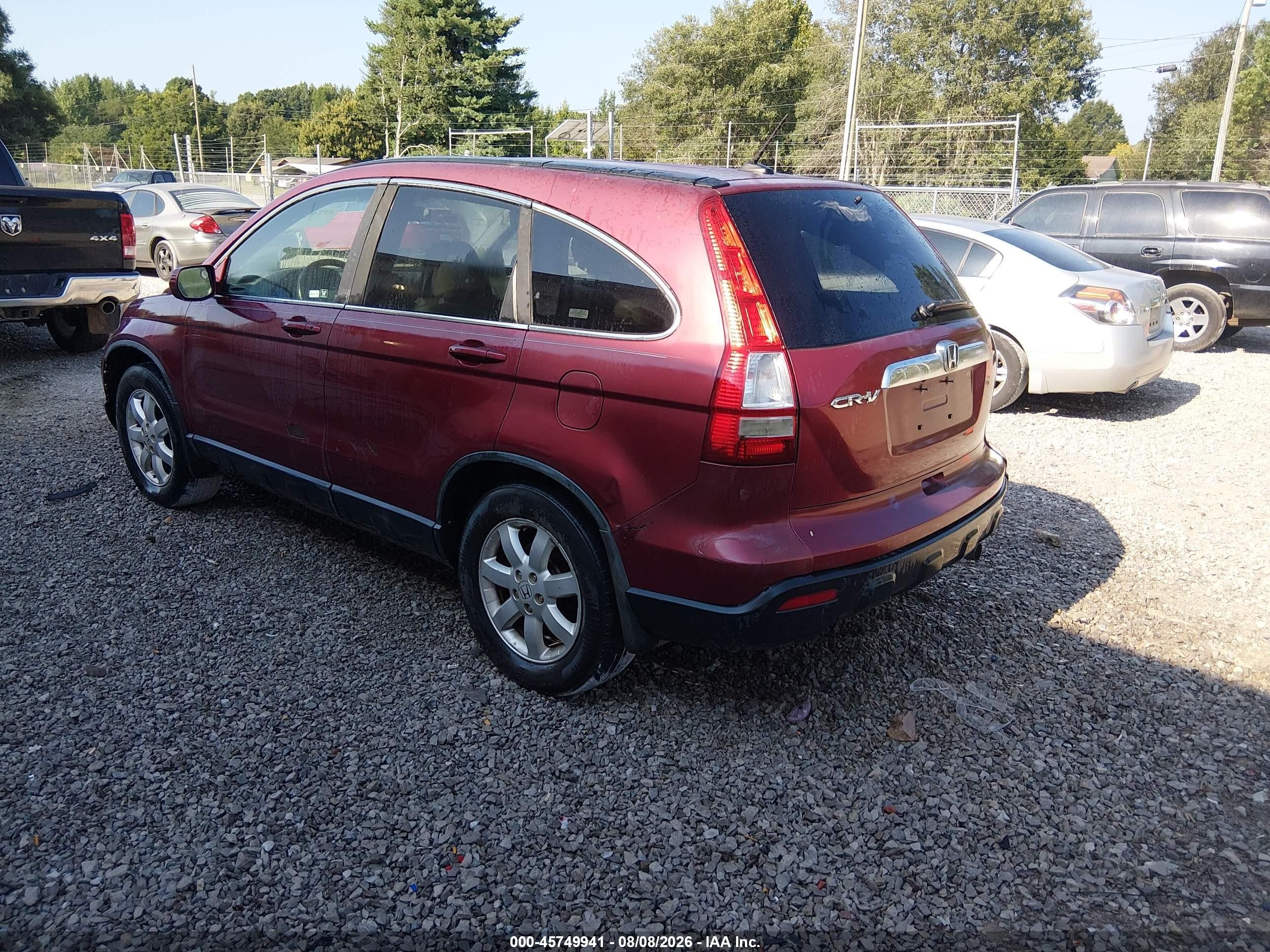 2008 Honda Cr-v Ex-l Maroon vin: 5J6RE38728L004955