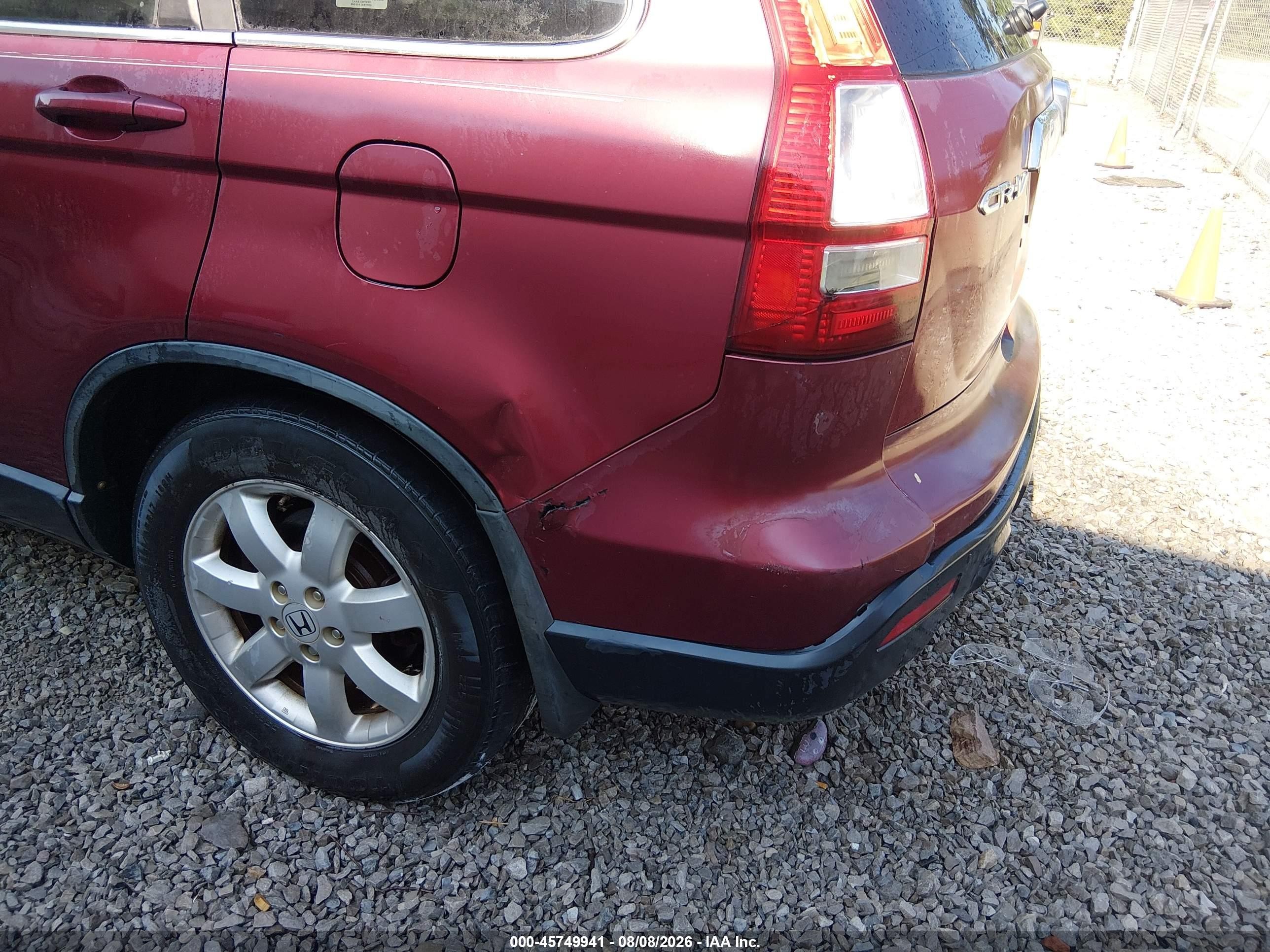 2008 Honda Cr-v Ex-l Maroon vin: 5J6RE38728L004955