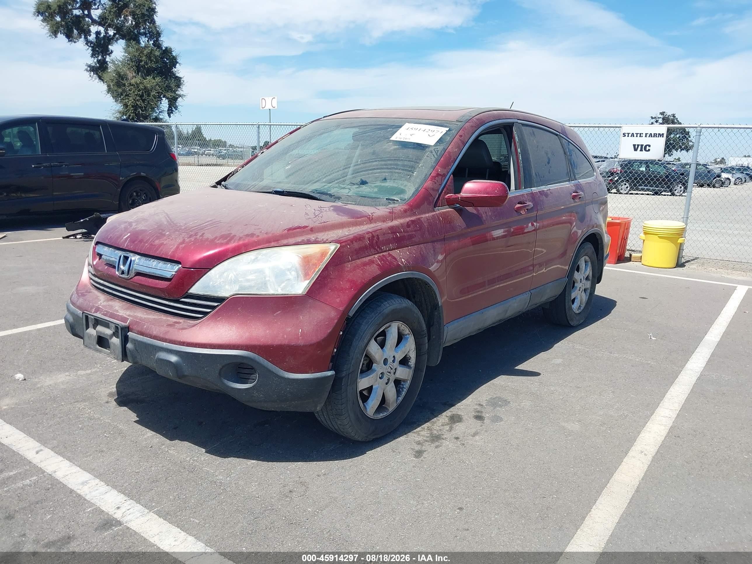 2008 Honda Cr-v Ex-l Burgundy vin: 5J6RE38738L010618