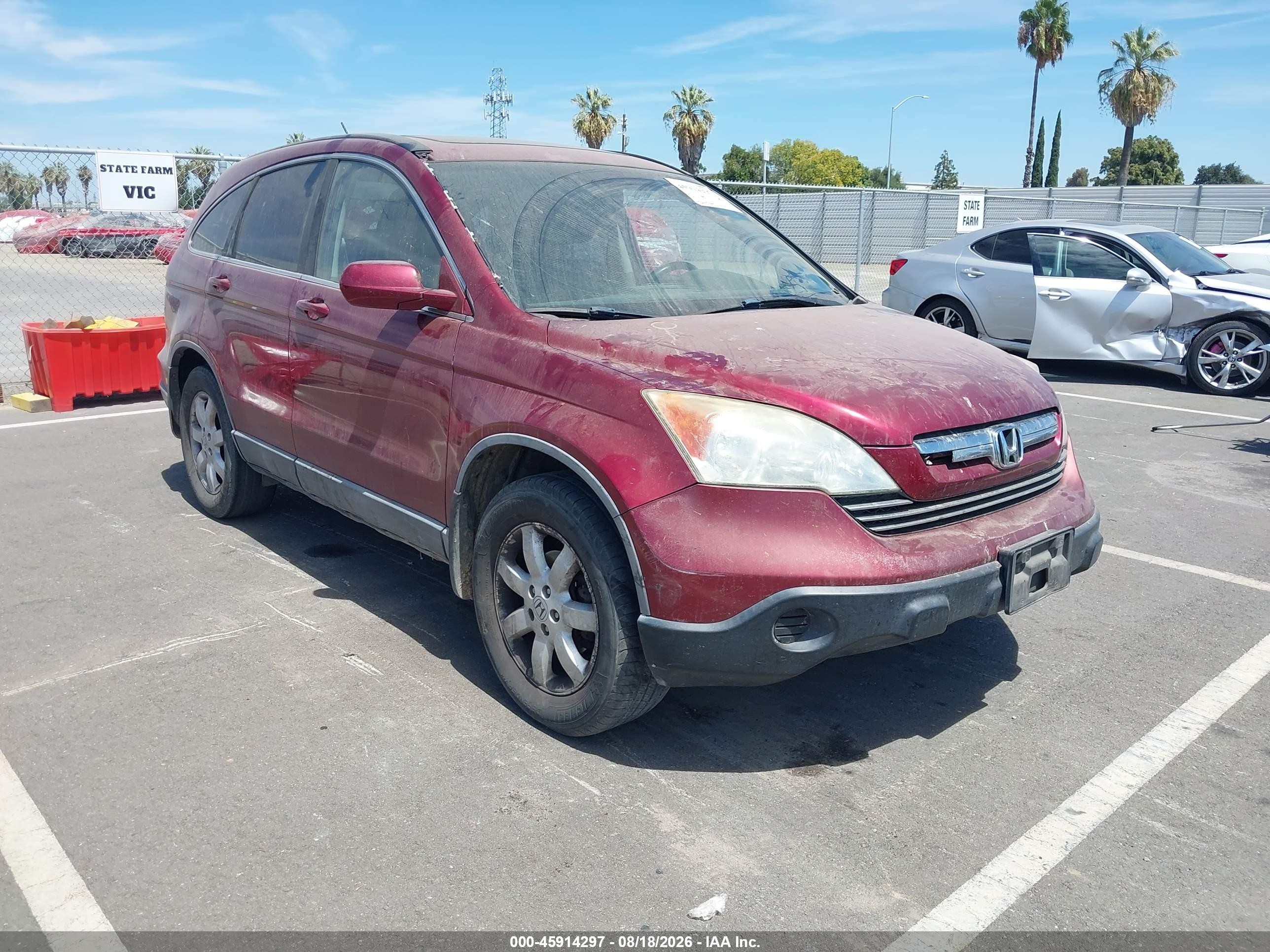 2008 Honda Cr-v Ex-l Burgundy vin: 5J6RE38738L010618