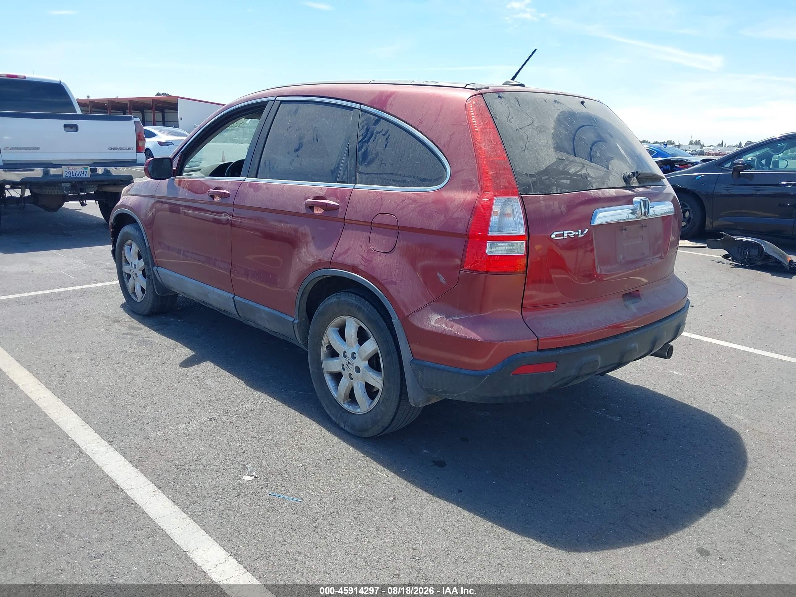 2008 Honda Cr-v Ex-l Burgundy vin: 5J6RE38738L010618