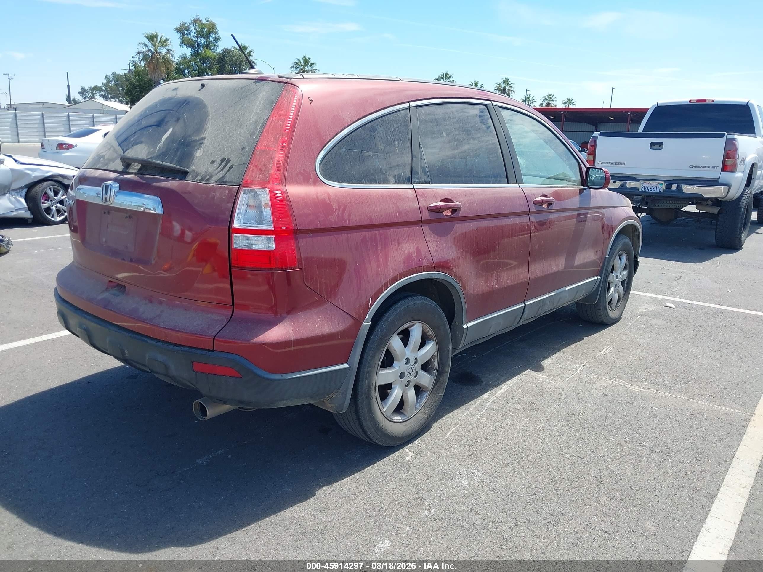2008 Honda Cr-v Ex-l Burgundy vin: 5J6RE38738L010618