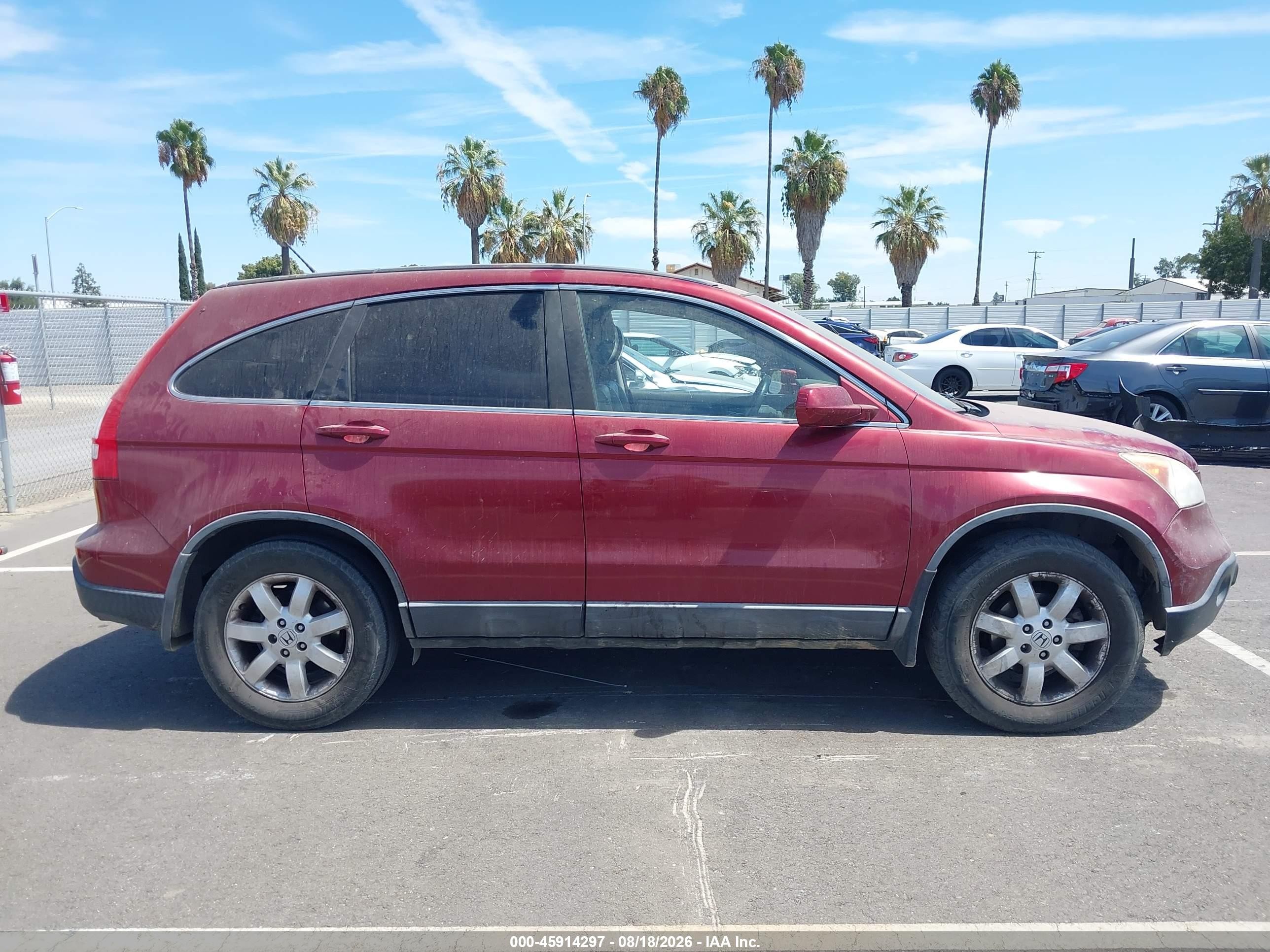 2008 Honda Cr-v Ex-l Burgundy vin: 5J6RE38738L010618