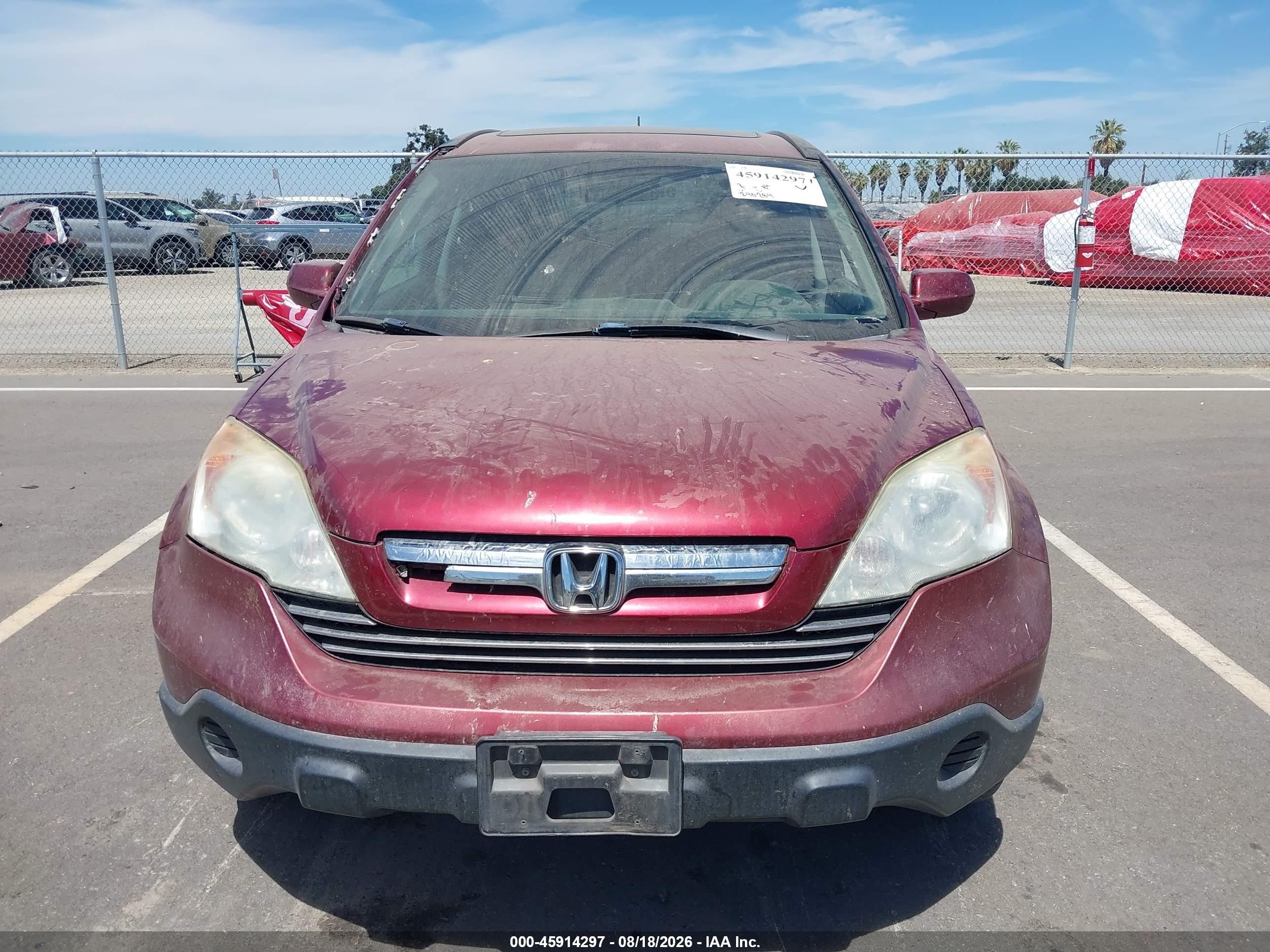 2008 Honda Cr-v Ex-l Burgundy vin: 5J6RE38738L010618