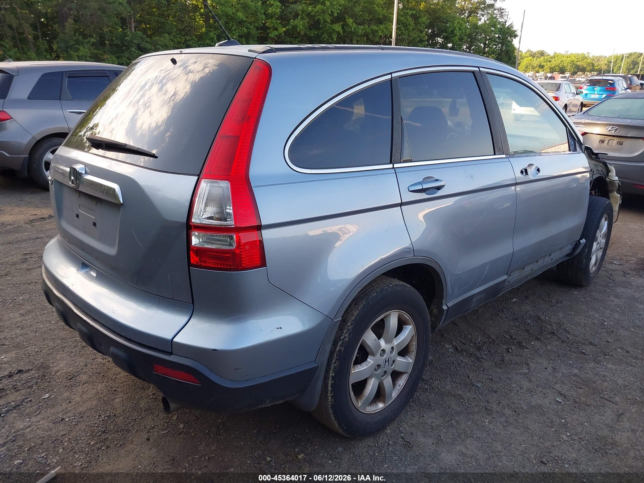 2008 Honda Cr-v Ex-l Light Blue vin: 5J6RE38748L009655
