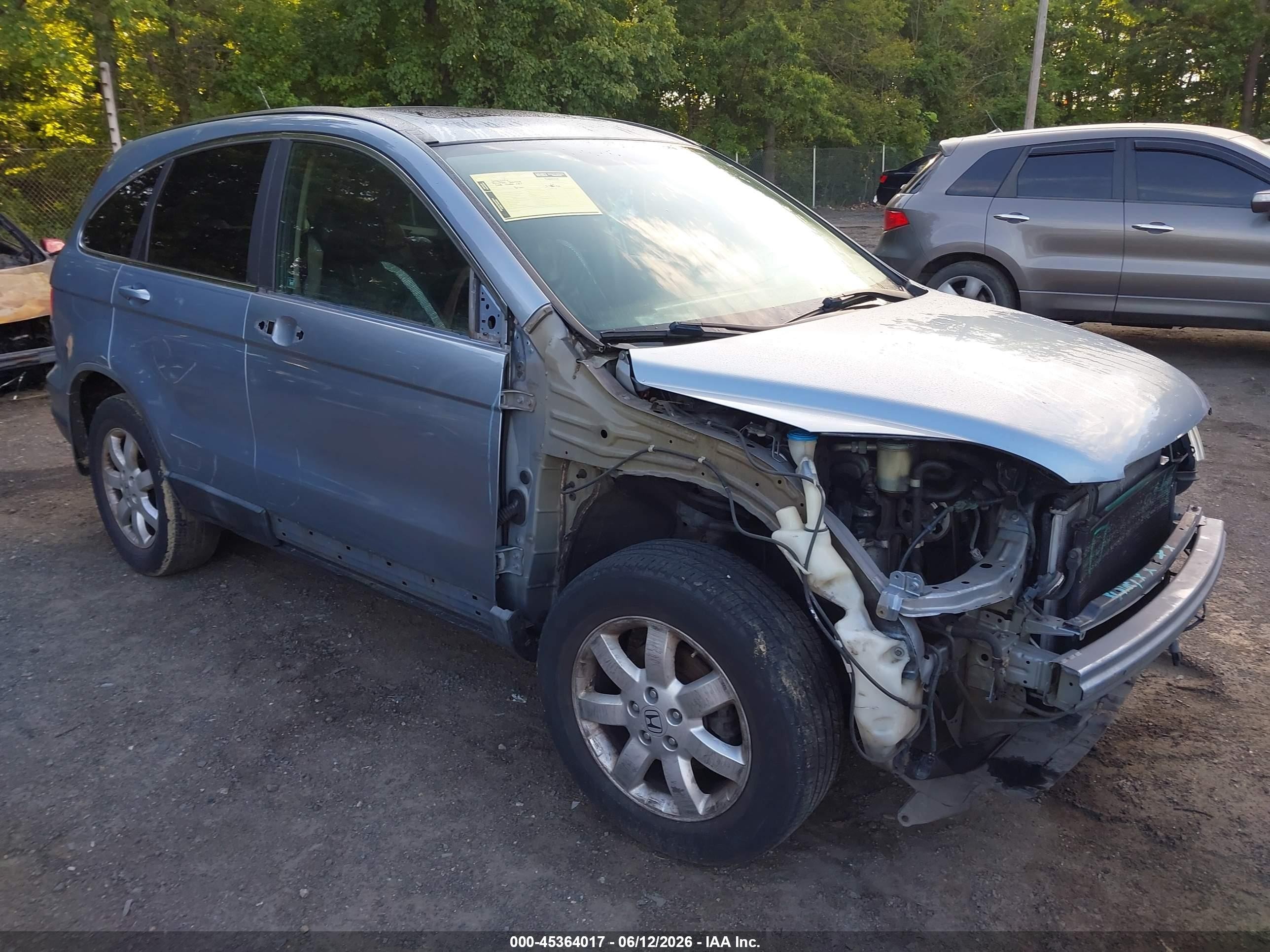 2008 Honda Cr-v Ex-l Light Blue vin: 5J6RE38748L009655