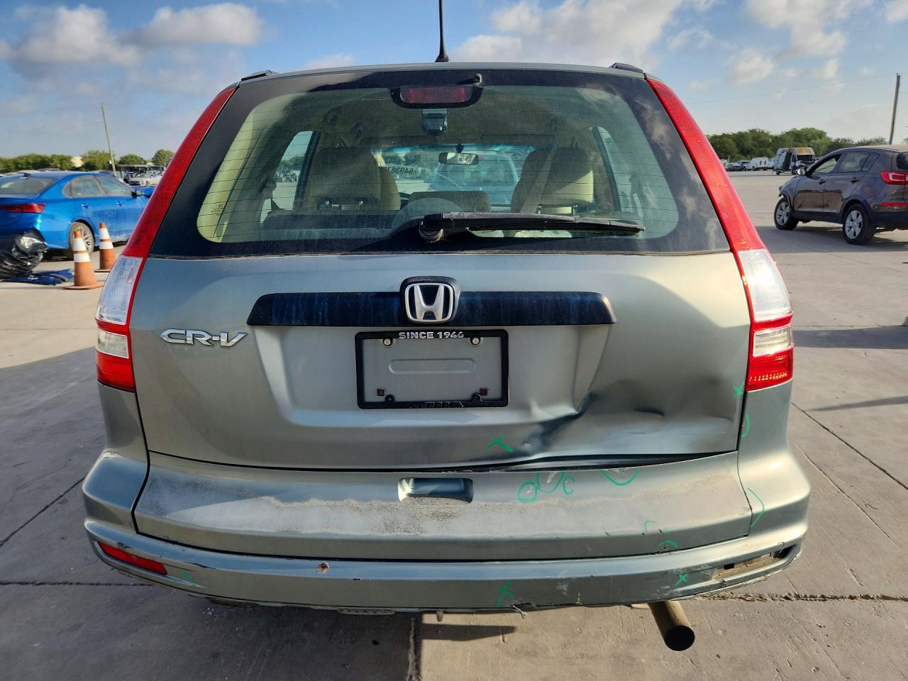 2010 Honda Cr-v Lx Turquoise vin: 5J6RE3H30AL025001
