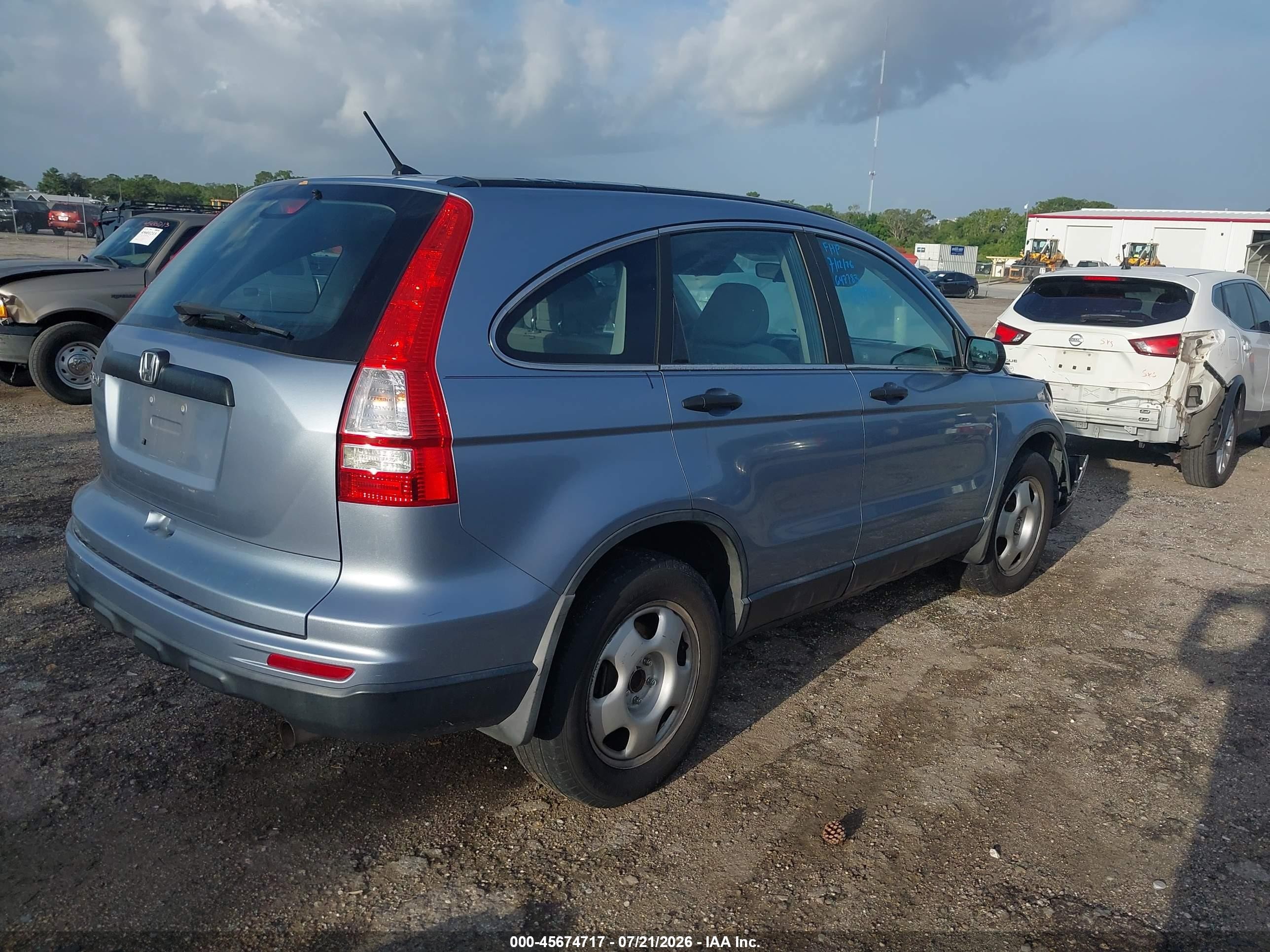 2010 Honda Cr-v Lx Light Blue vin: 5J6RE3H31AL027145