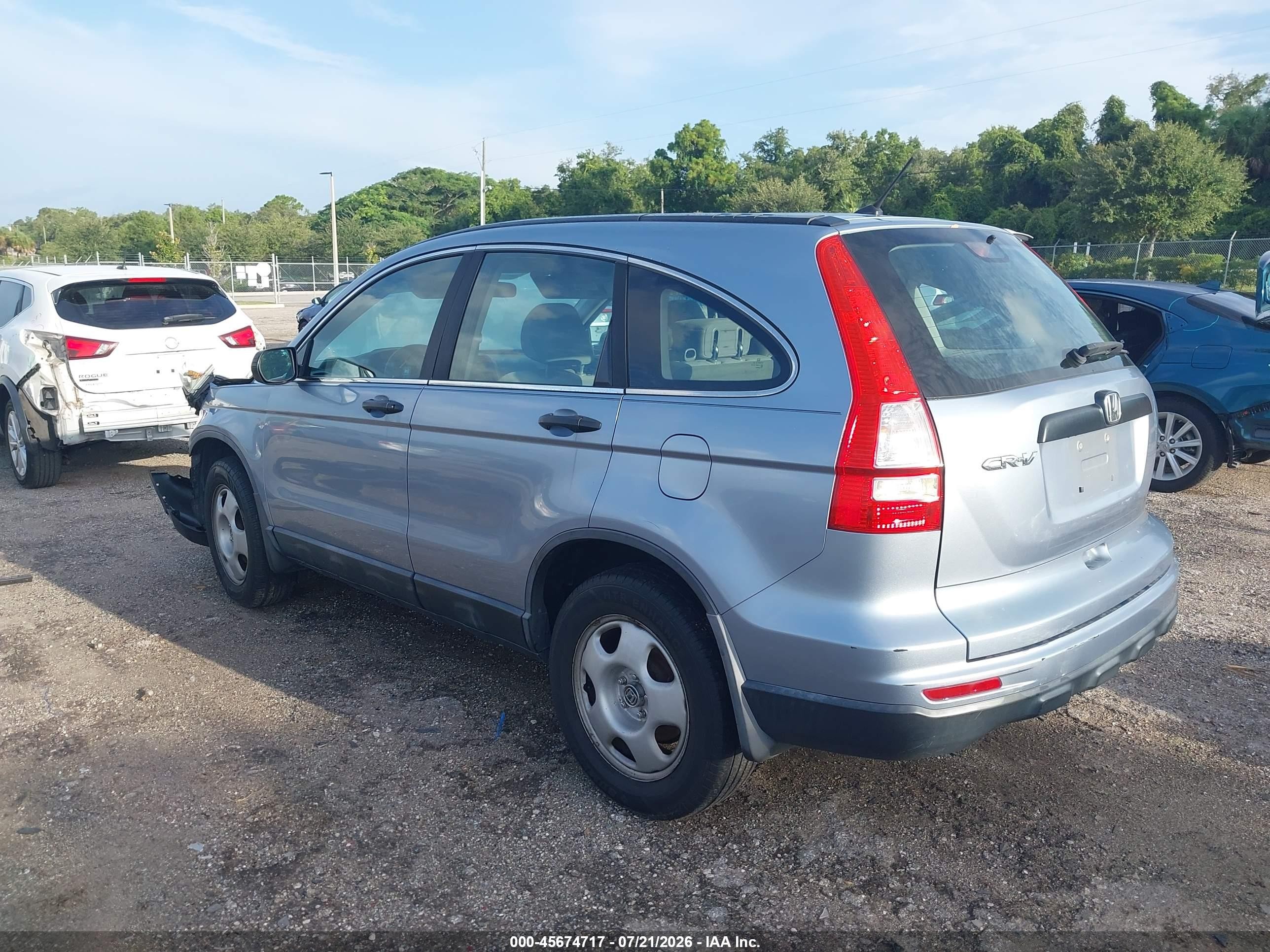 2010 Honda Cr-v Lx Light Blue vin: 5J6RE3H31AL027145