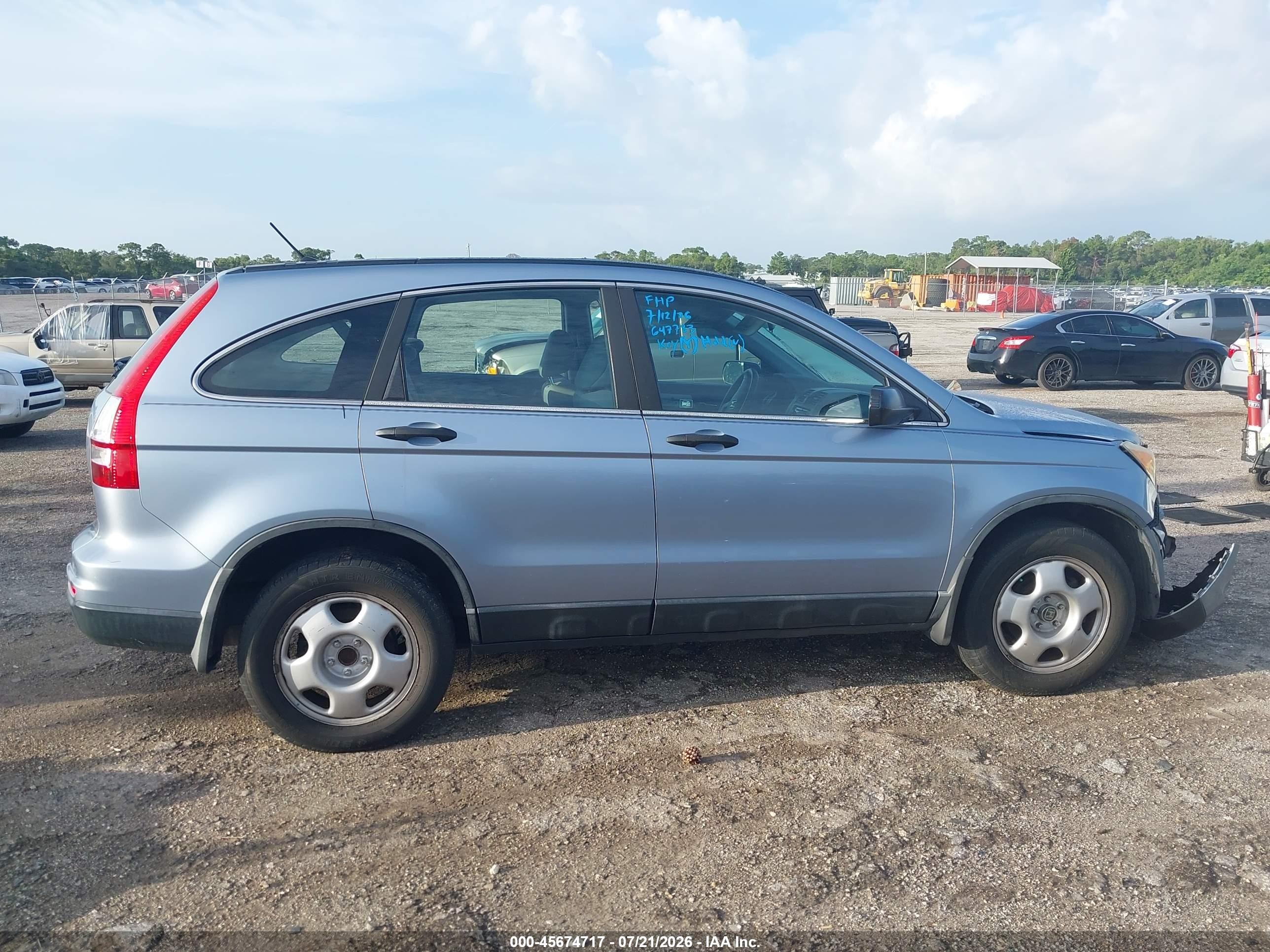 2010 Honda Cr-v Lx Light Blue vin: 5J6RE3H31AL027145