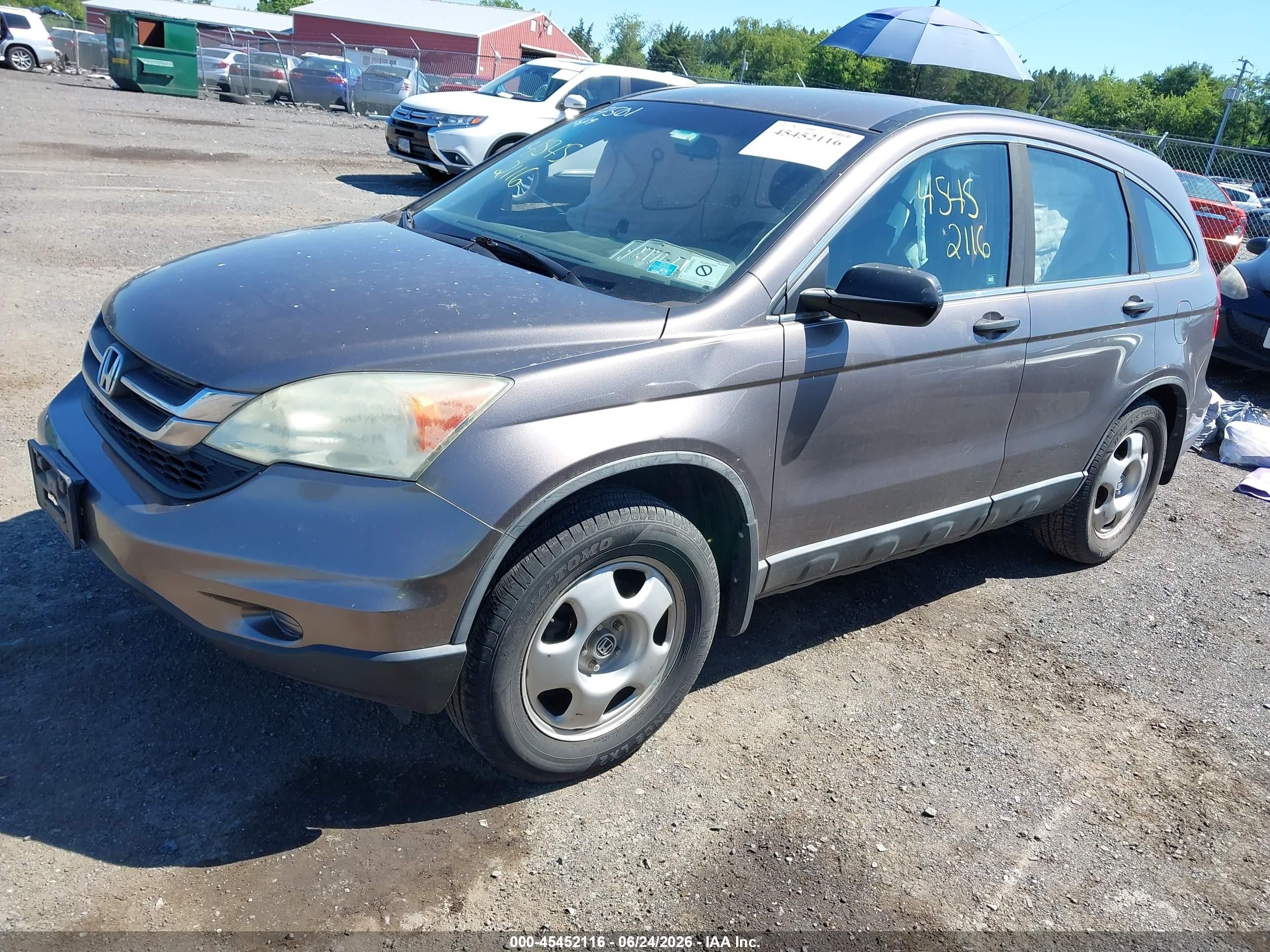 2010 Honda Cr-v Lx Gray vin: 5J6RE3H31AL043314