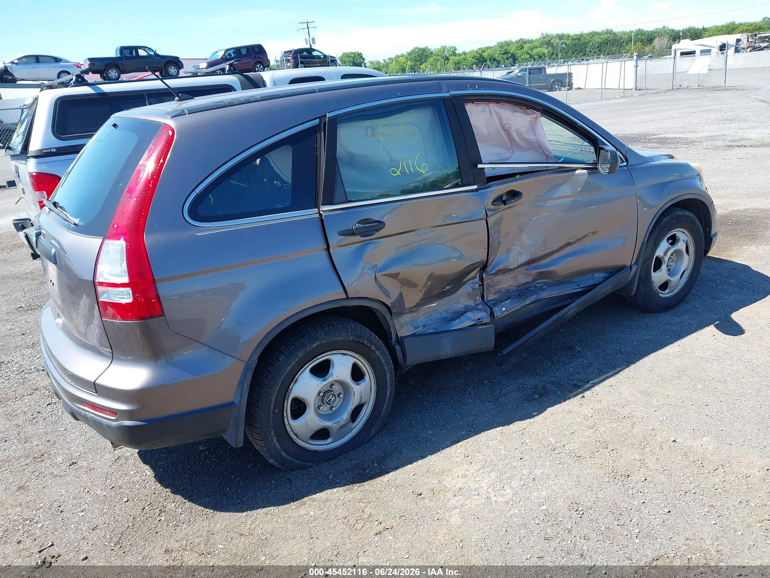 2010 Honda Cr-v Lx Gray vin: 5J6RE3H31AL043314