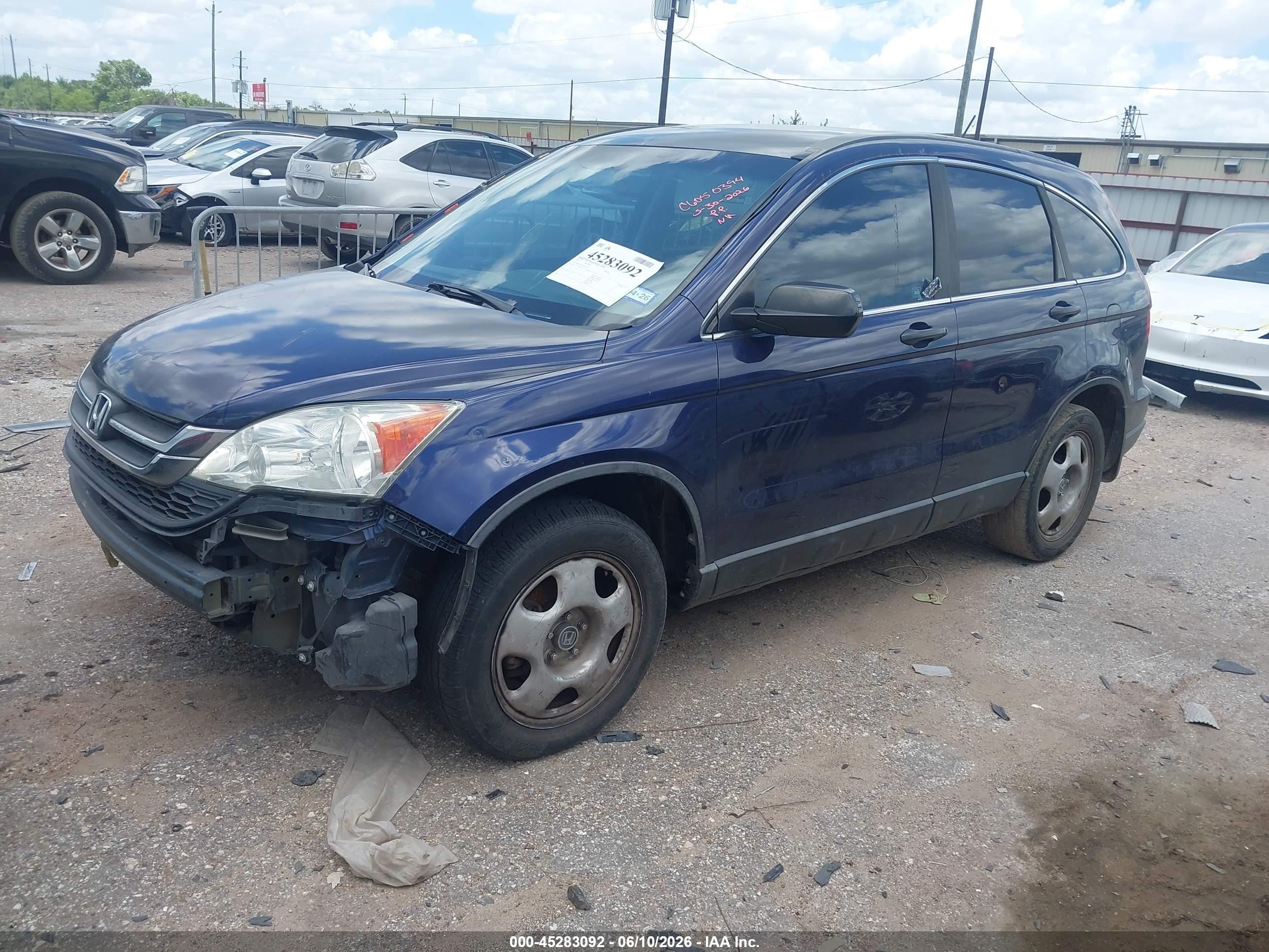 2011 Honda Cr-v Lx Blue vin: 5J6RE3H31BL041192