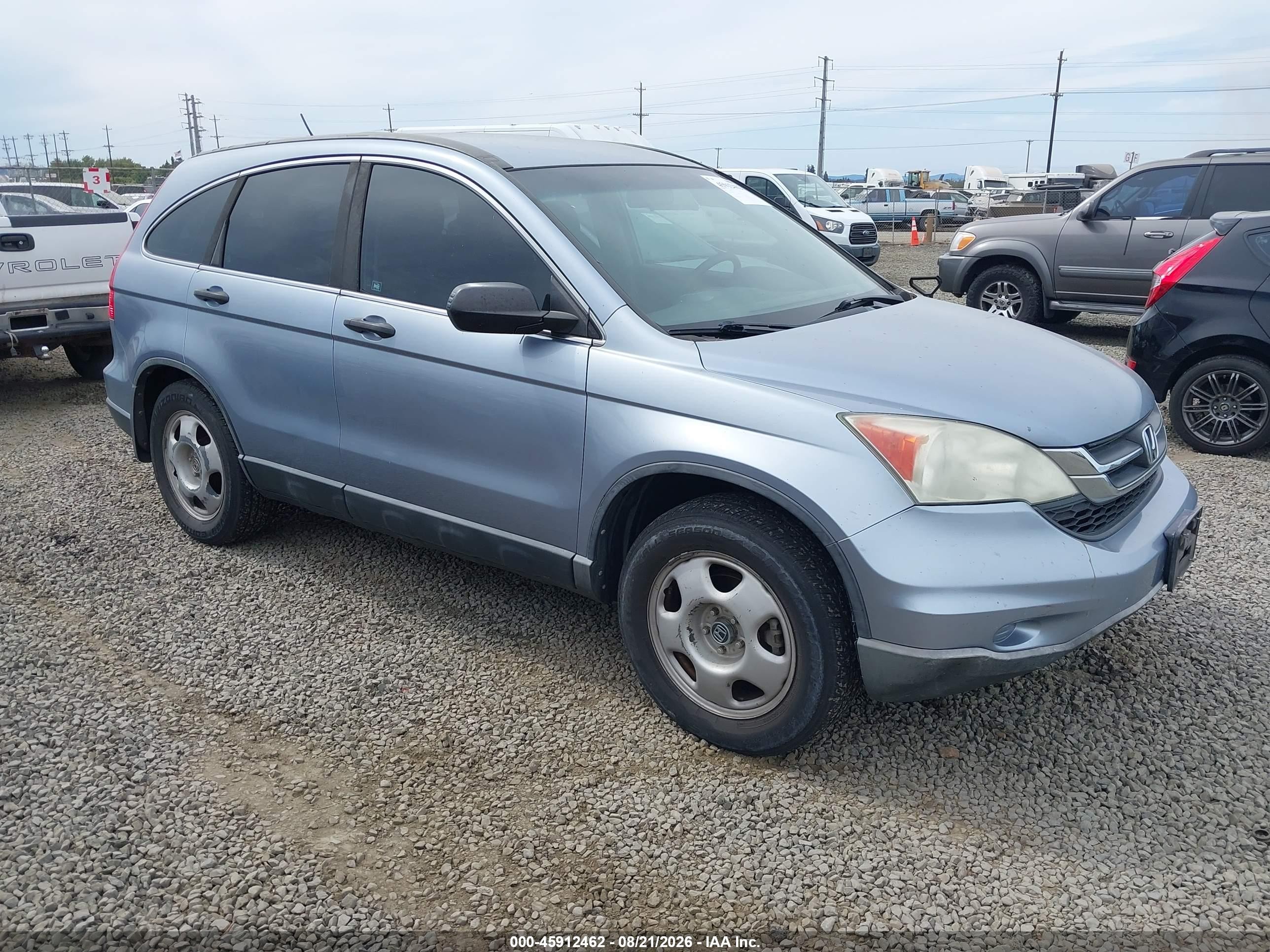 2010 Honda Cr-v Lx Light Blue vin: 5J6RE3H33AL043864