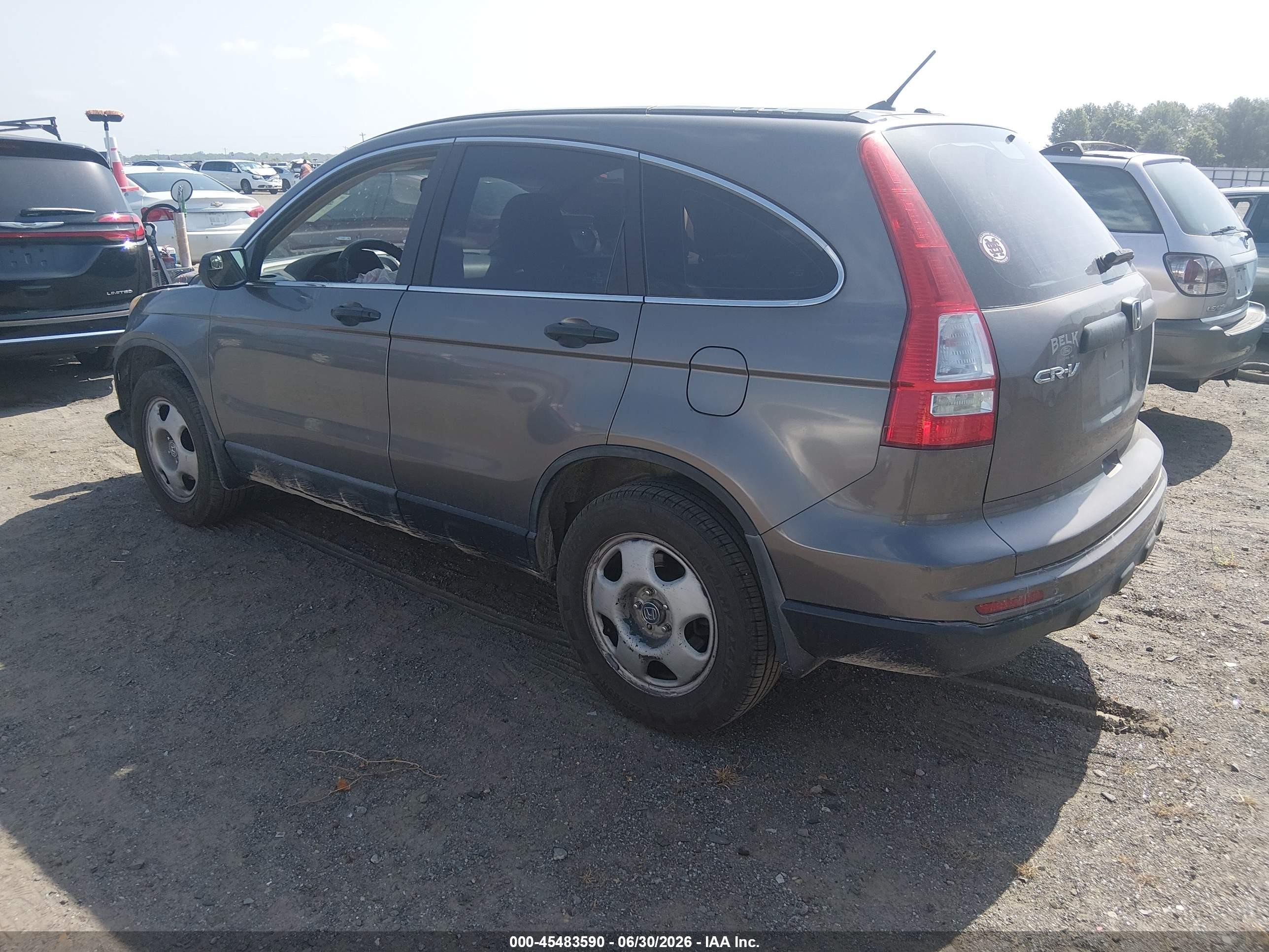 2010 Honda Cr-v Lx Gray vin: 5J6RE3H34AL012798