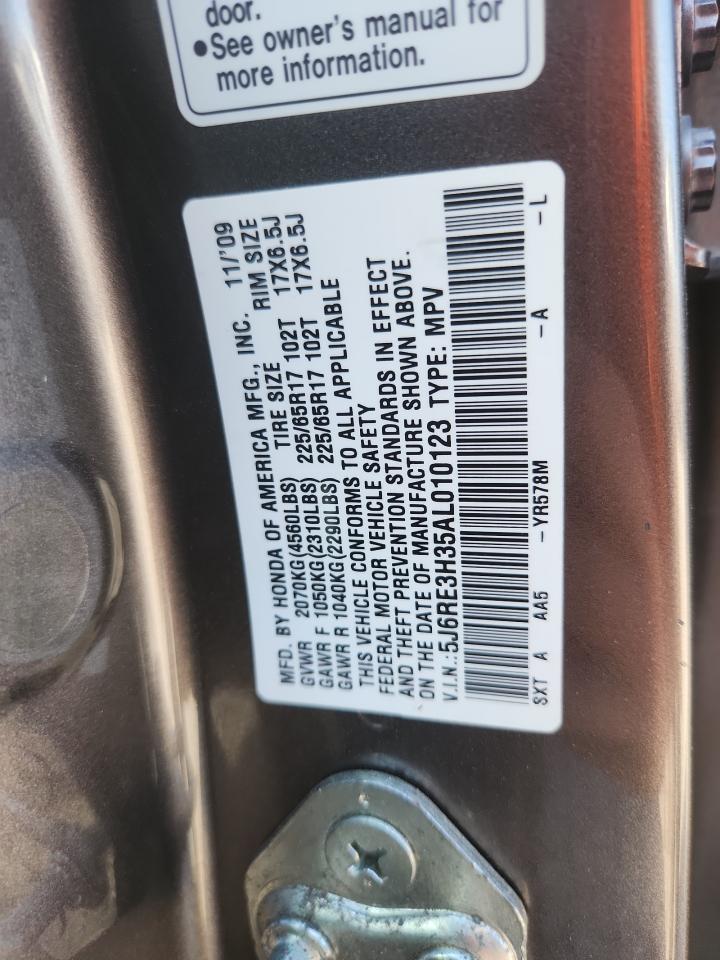 2010 Honda Cr-v Lx Gray vin: 5J6RE3H35AL010123