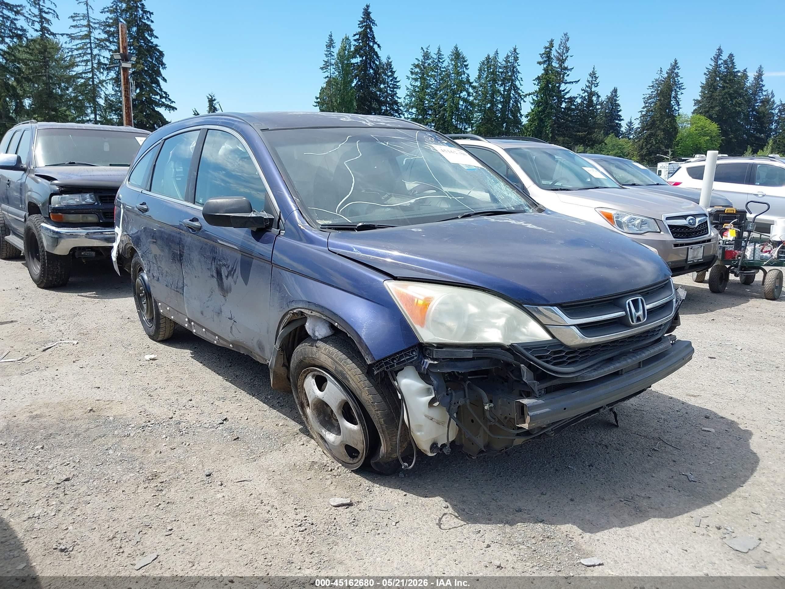 2011 Honda Cr-v Lx Blue vin: 5J6RE3H35BL020670