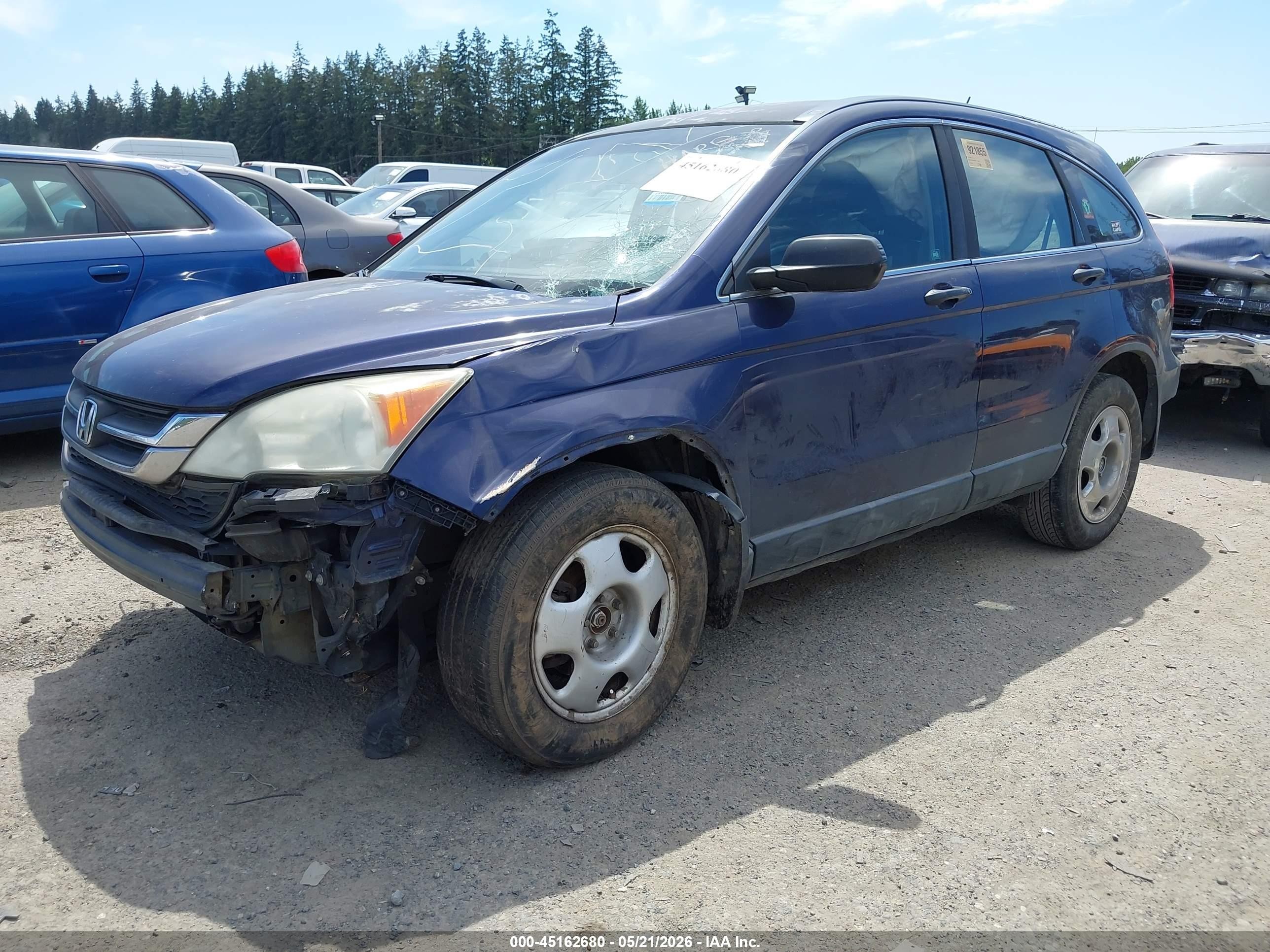 2011 Honda Cr-v Lx Blue vin: 5J6RE3H35BL020670