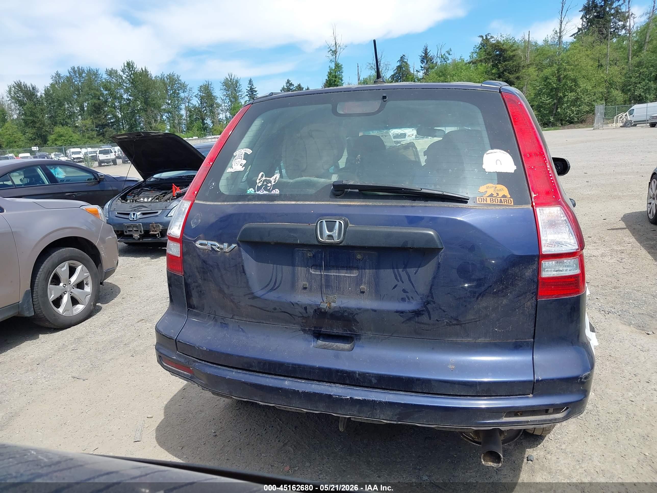 2011 Honda Cr-v Lx Blue vin: 5J6RE3H35BL020670