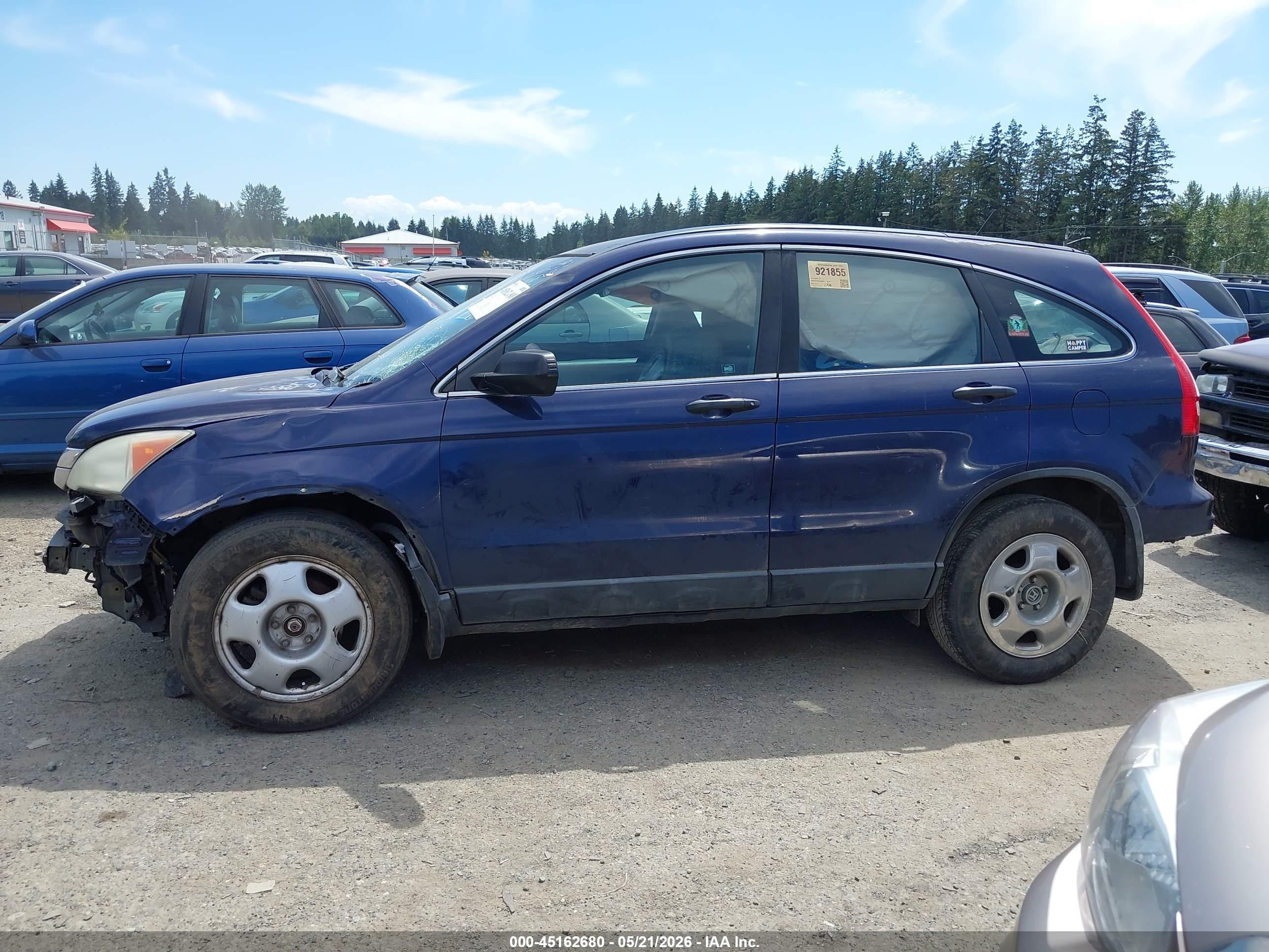 2011 Honda Cr-v Lx Blue vin: 5J6RE3H35BL020670