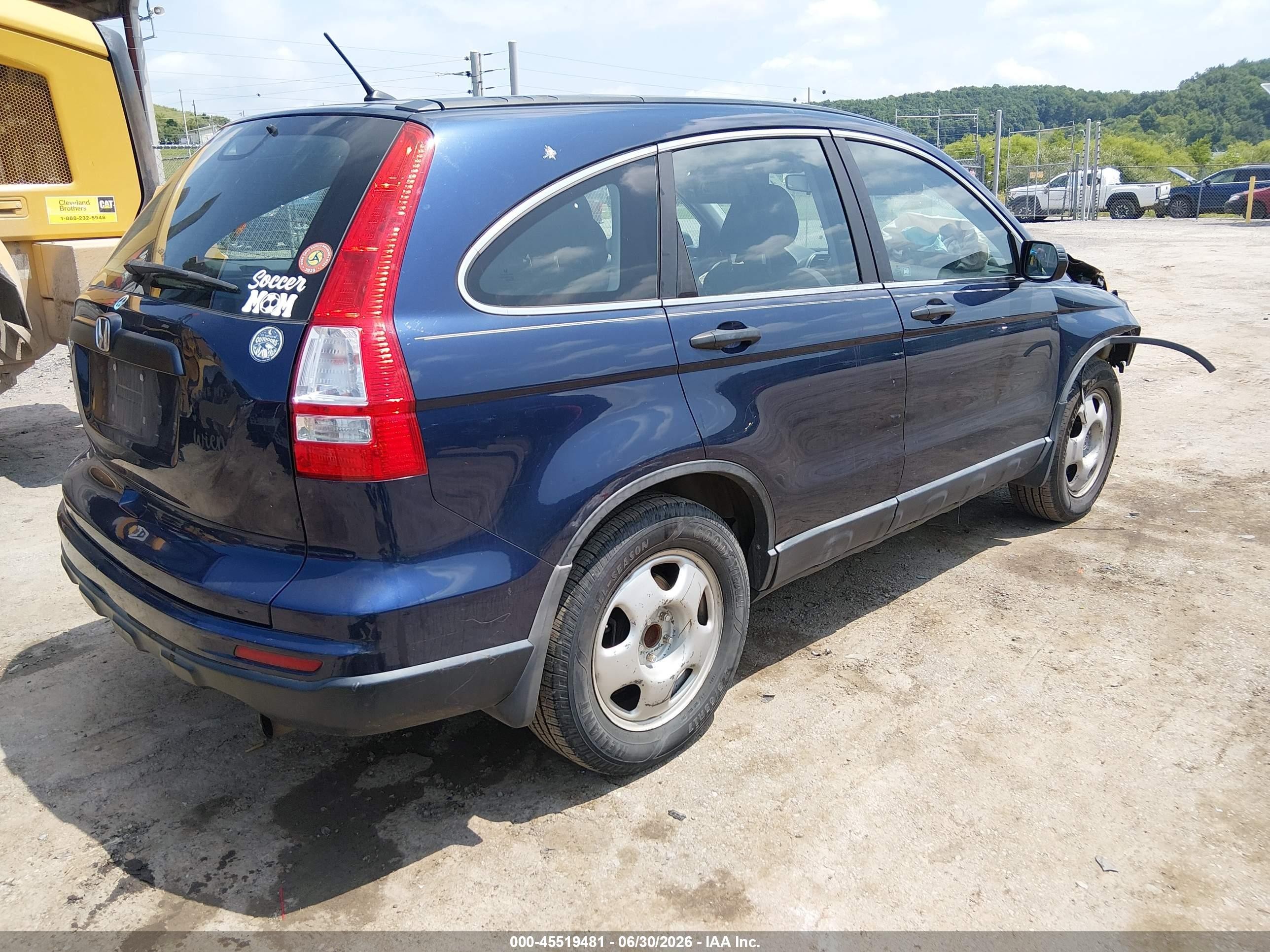 2010 Honda Cr-v Lx Blue vin: 5J6RE3H36AL024354