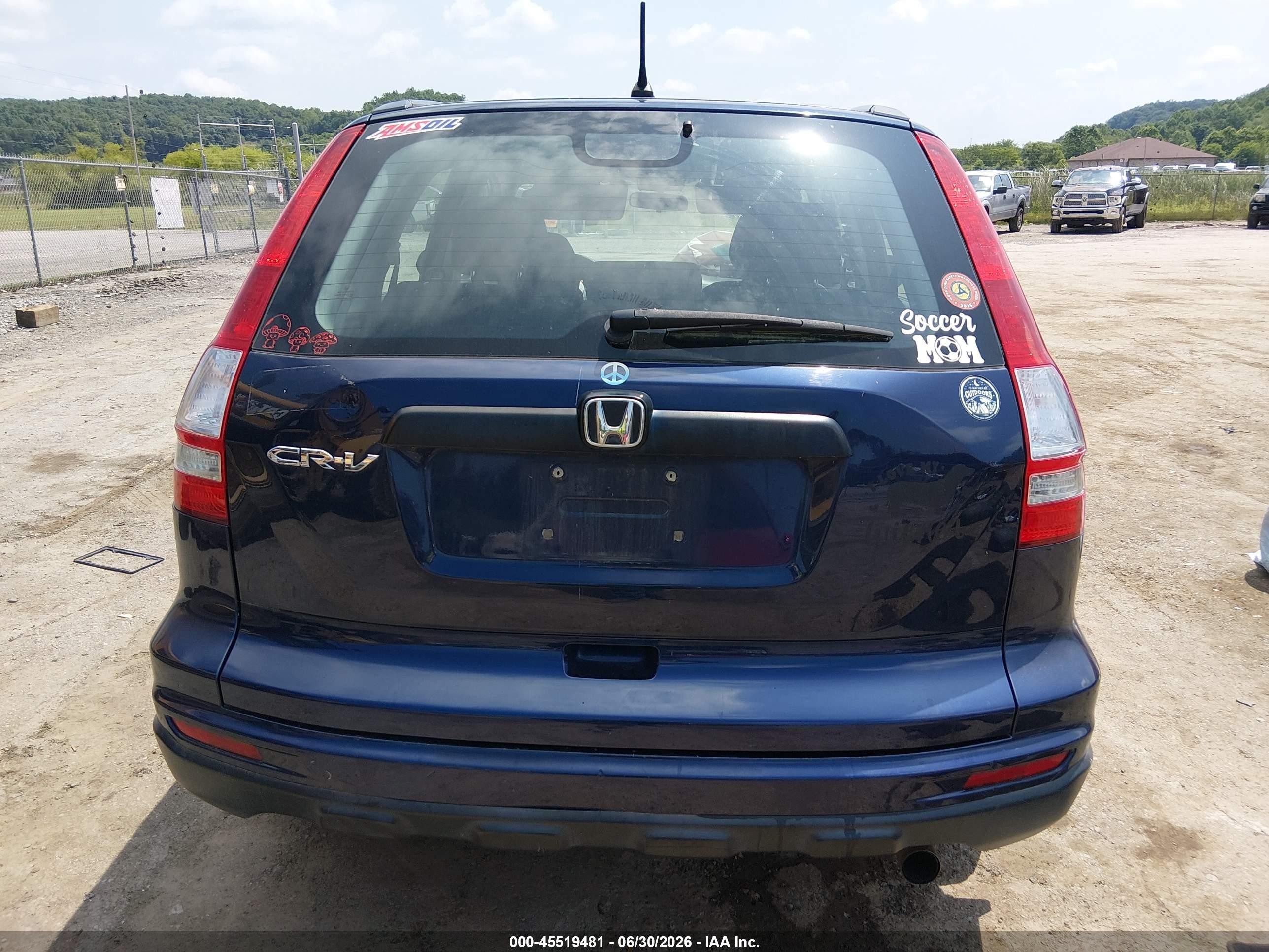 2010 Honda Cr-v Lx Blue vin: 5J6RE3H36AL024354