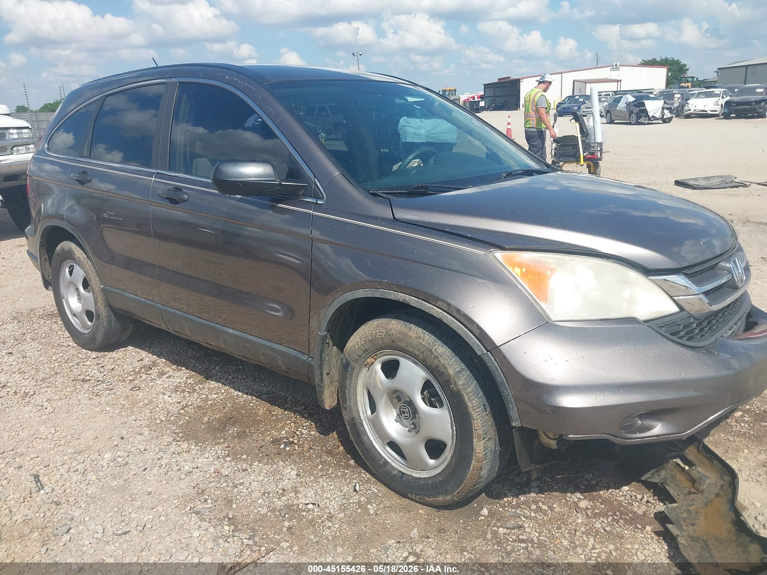 2010 Honda Cr-v Lx Gray vin: 5J6RE3H36AL032616