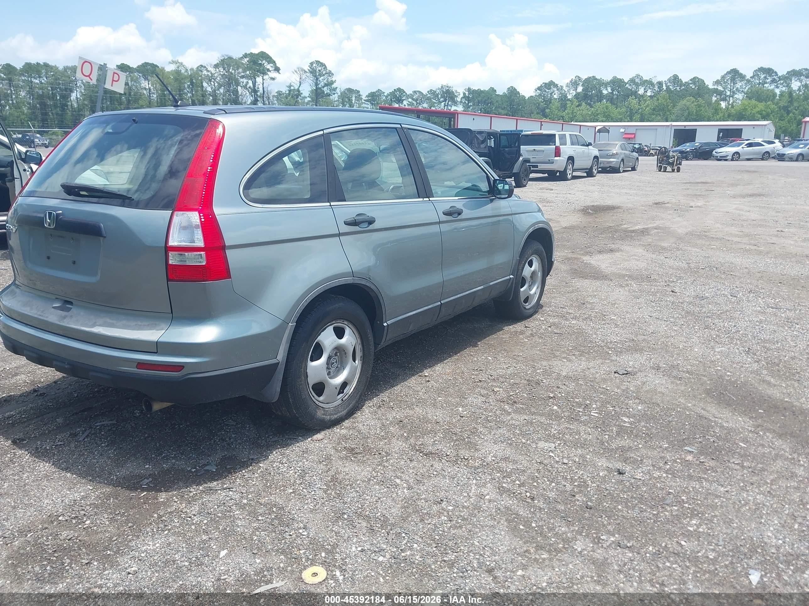2010 Honda Cr-v Lx Green vin: 5J6RE3H36AL033135