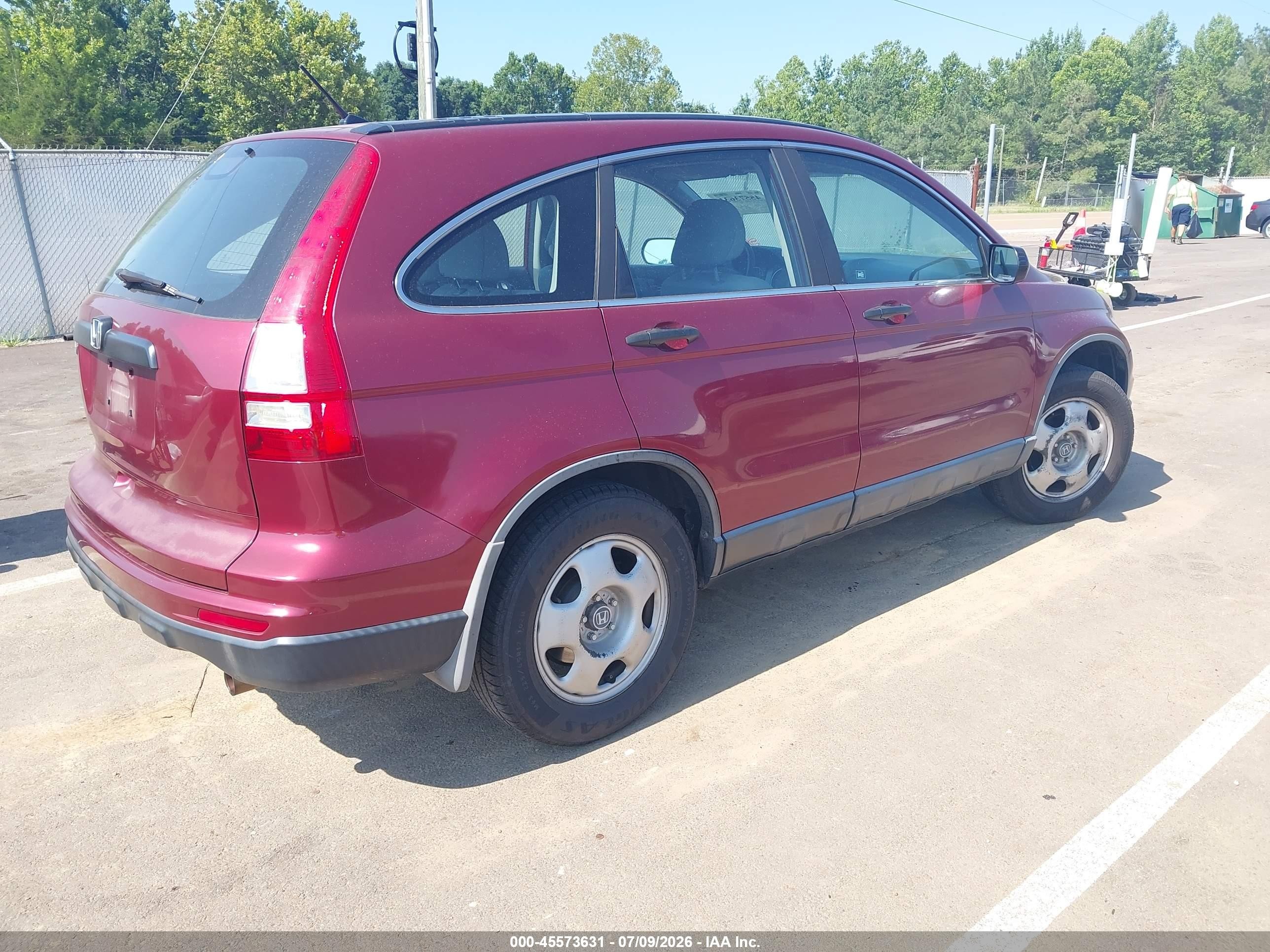 2010 Honda Cr-v Lx Maroon vin: 5J6RE3H37AL007420