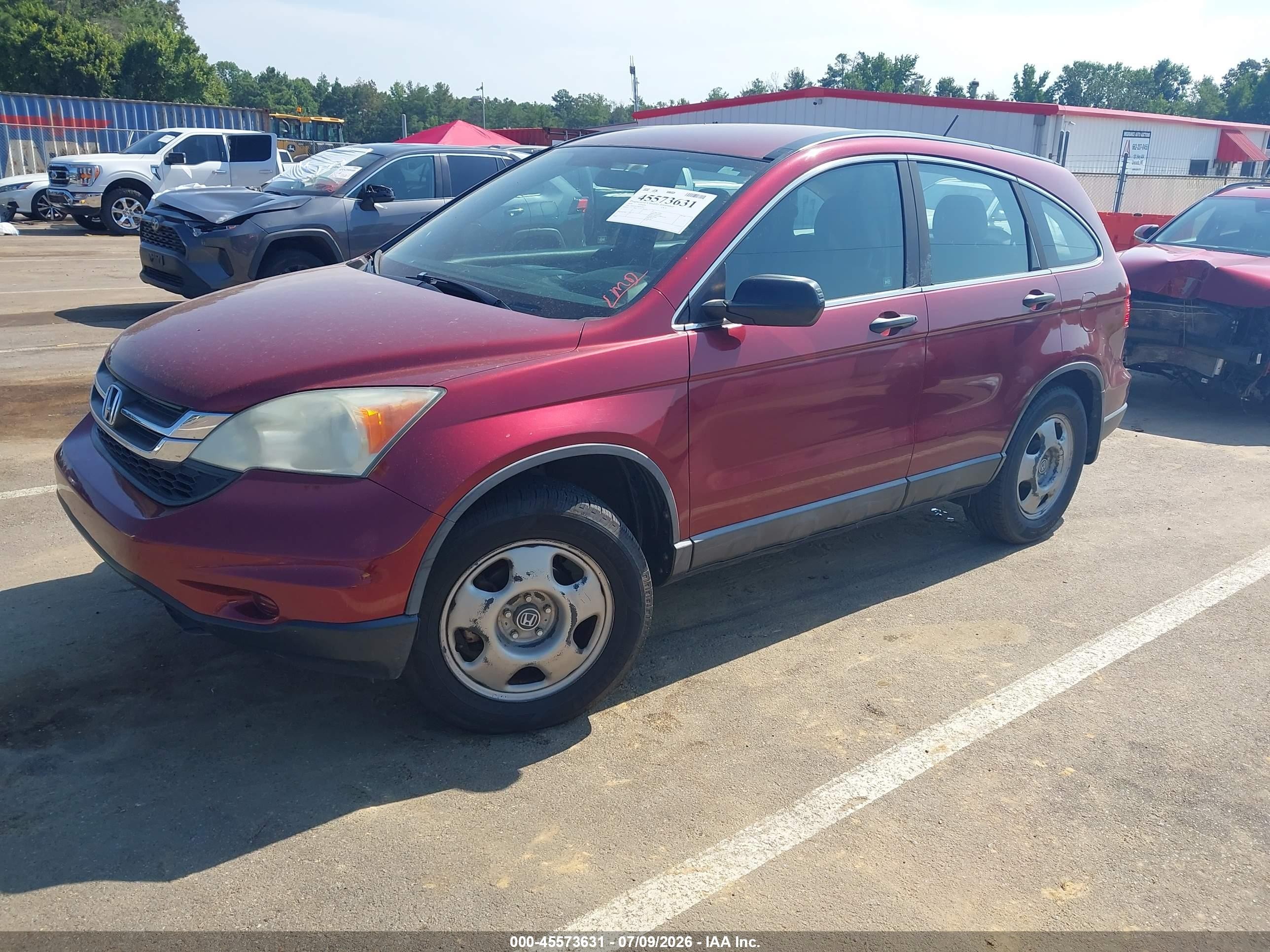 2010 Honda Cr-v Lx Maroon vin: 5J6RE3H37AL007420