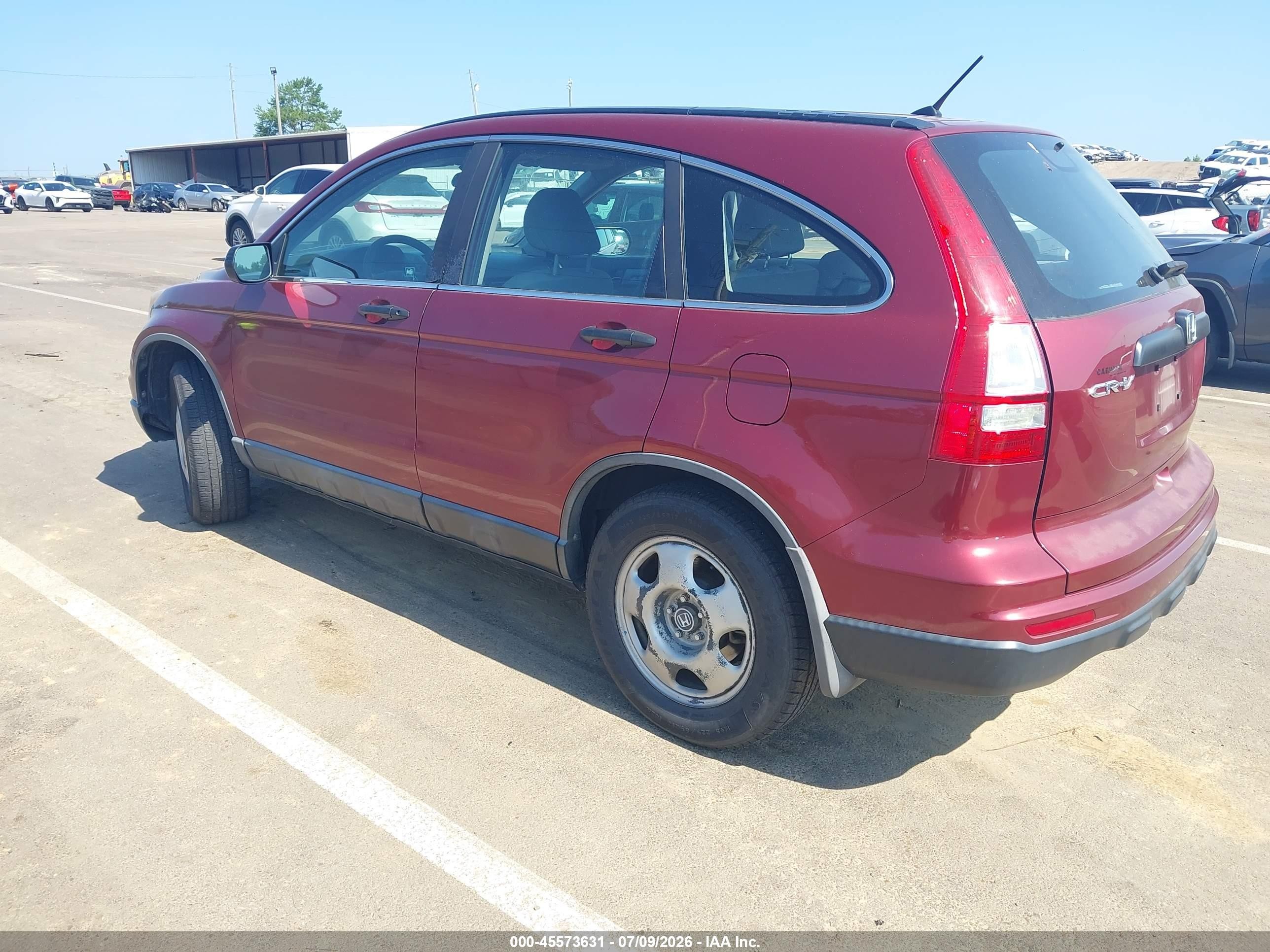 2010 Honda Cr-v Lx Maroon vin: 5J6RE3H37AL007420