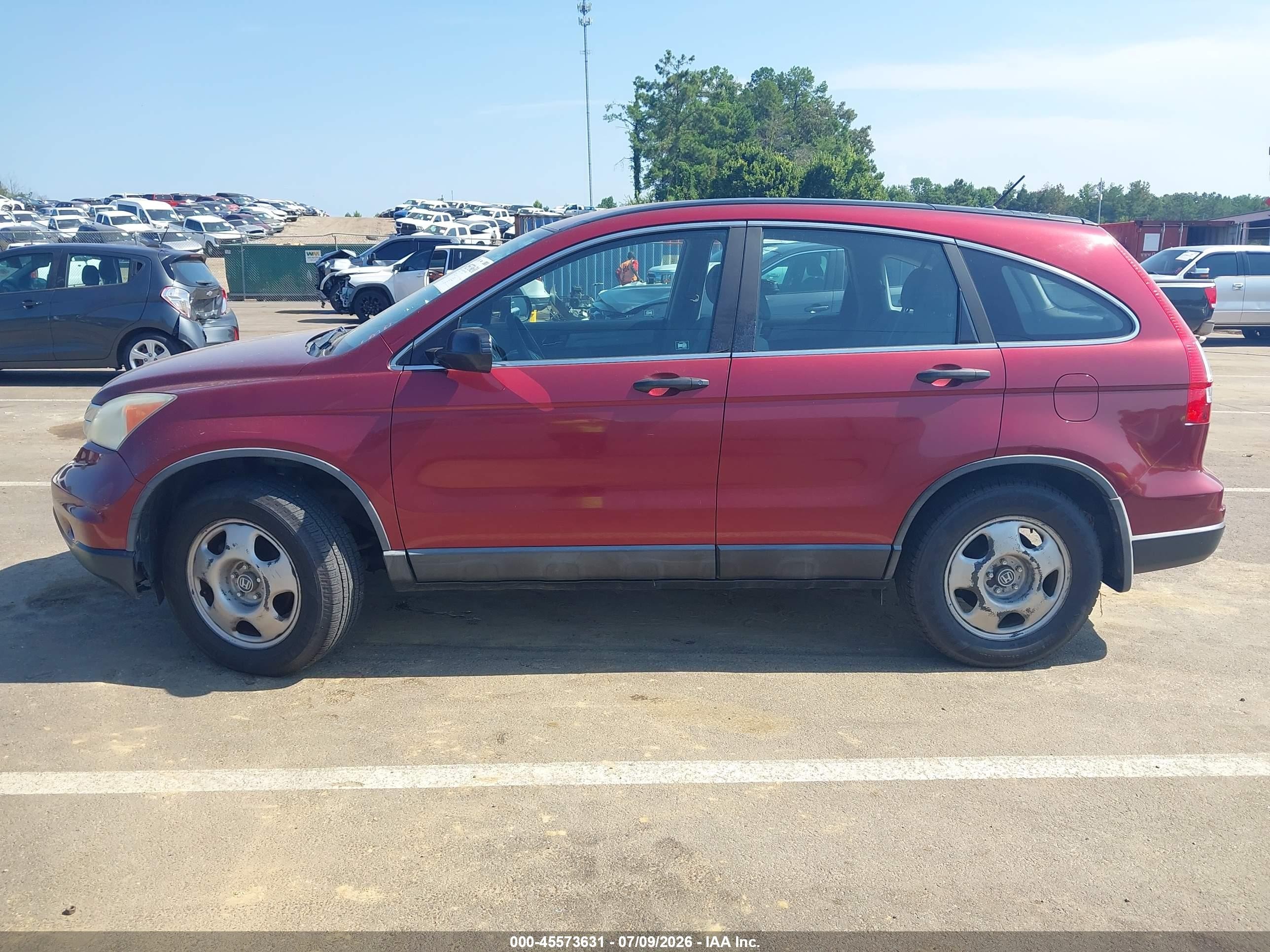 2010 Honda Cr-v Lx Maroon vin: 5J6RE3H37AL007420