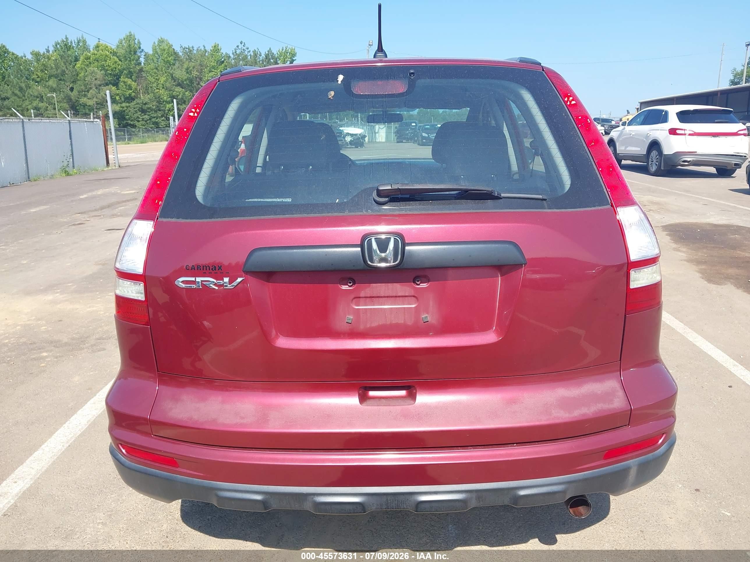 2010 Honda Cr-v Lx Maroon vin: 5J6RE3H37AL007420