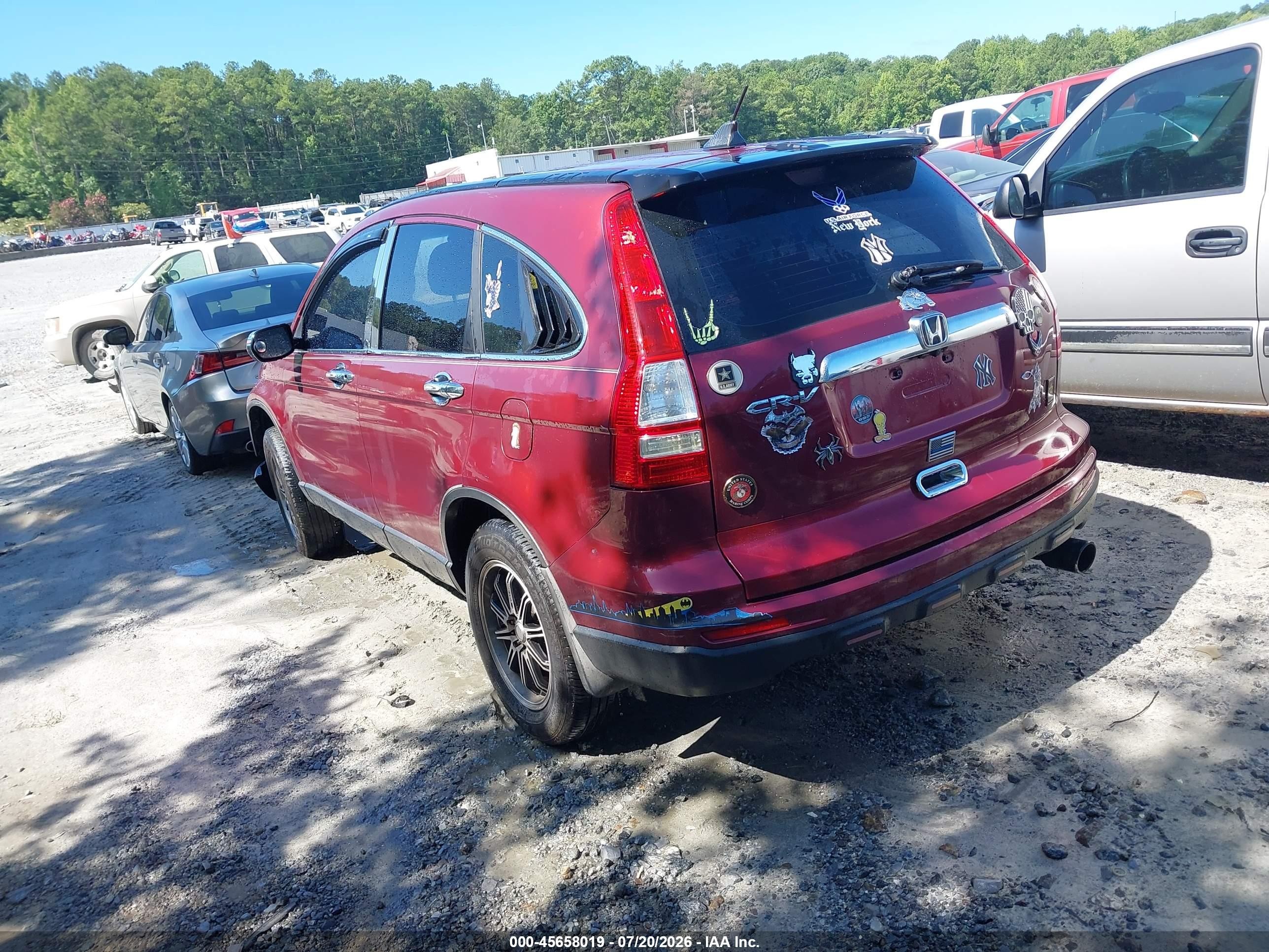 2010 Honda Cr-v Lx Maroon vin: 5J6RE3H39AL024431