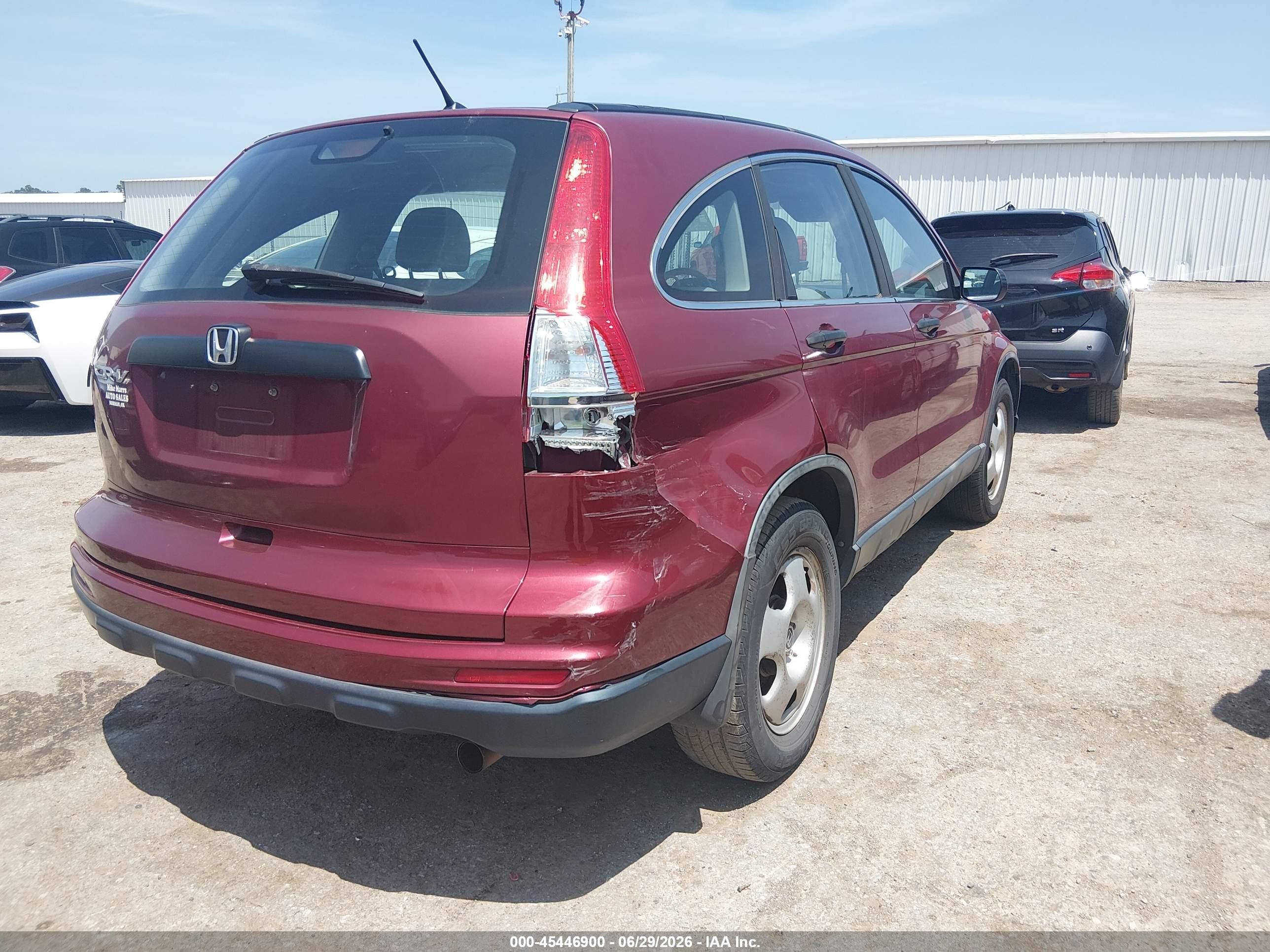 2011 Honda Cr-v Lx Red vin: 5J6RE3H3XBL030045