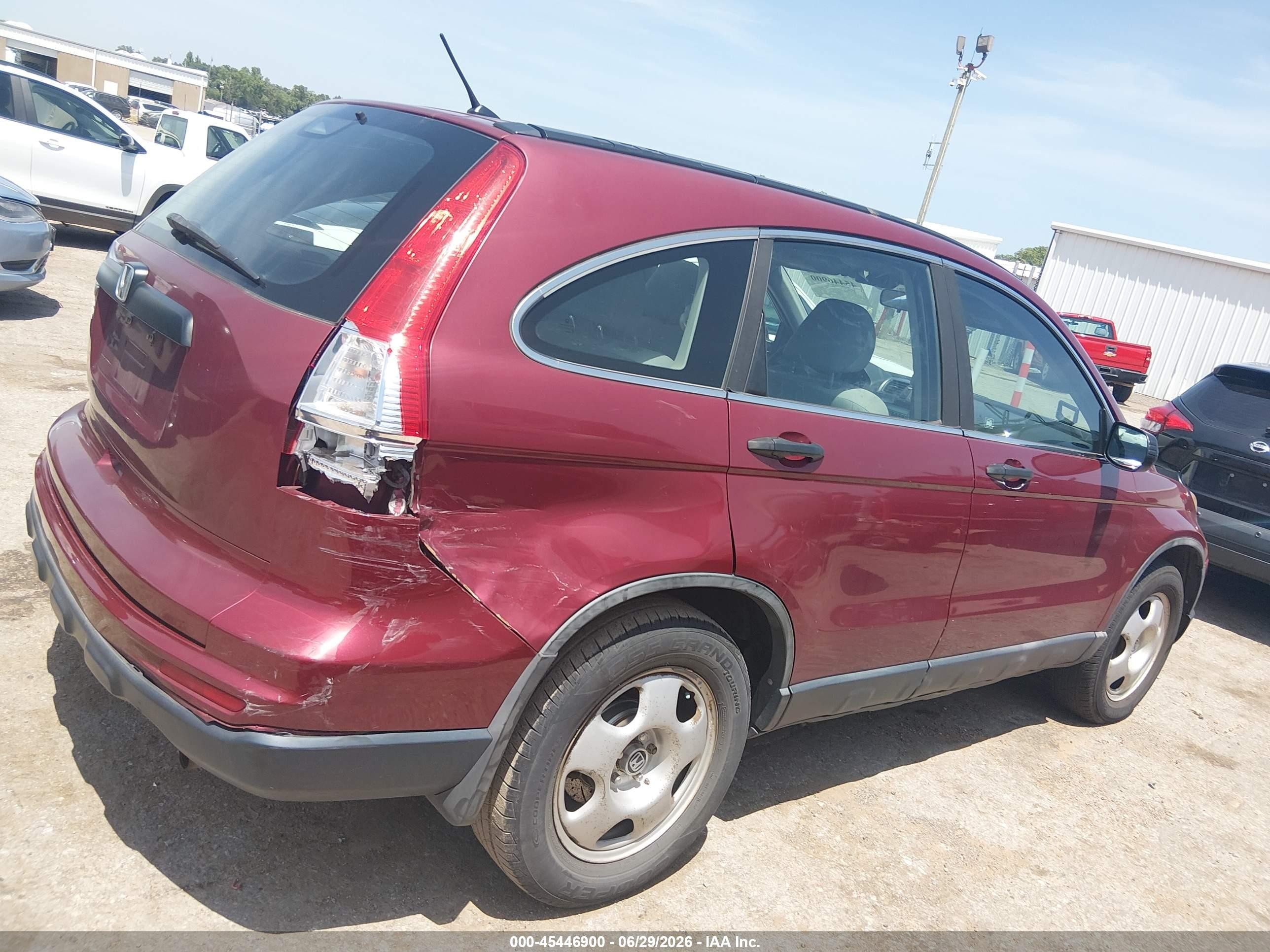 2011 Honda Cr-v Lx Red vin: 5J6RE3H3XBL030045