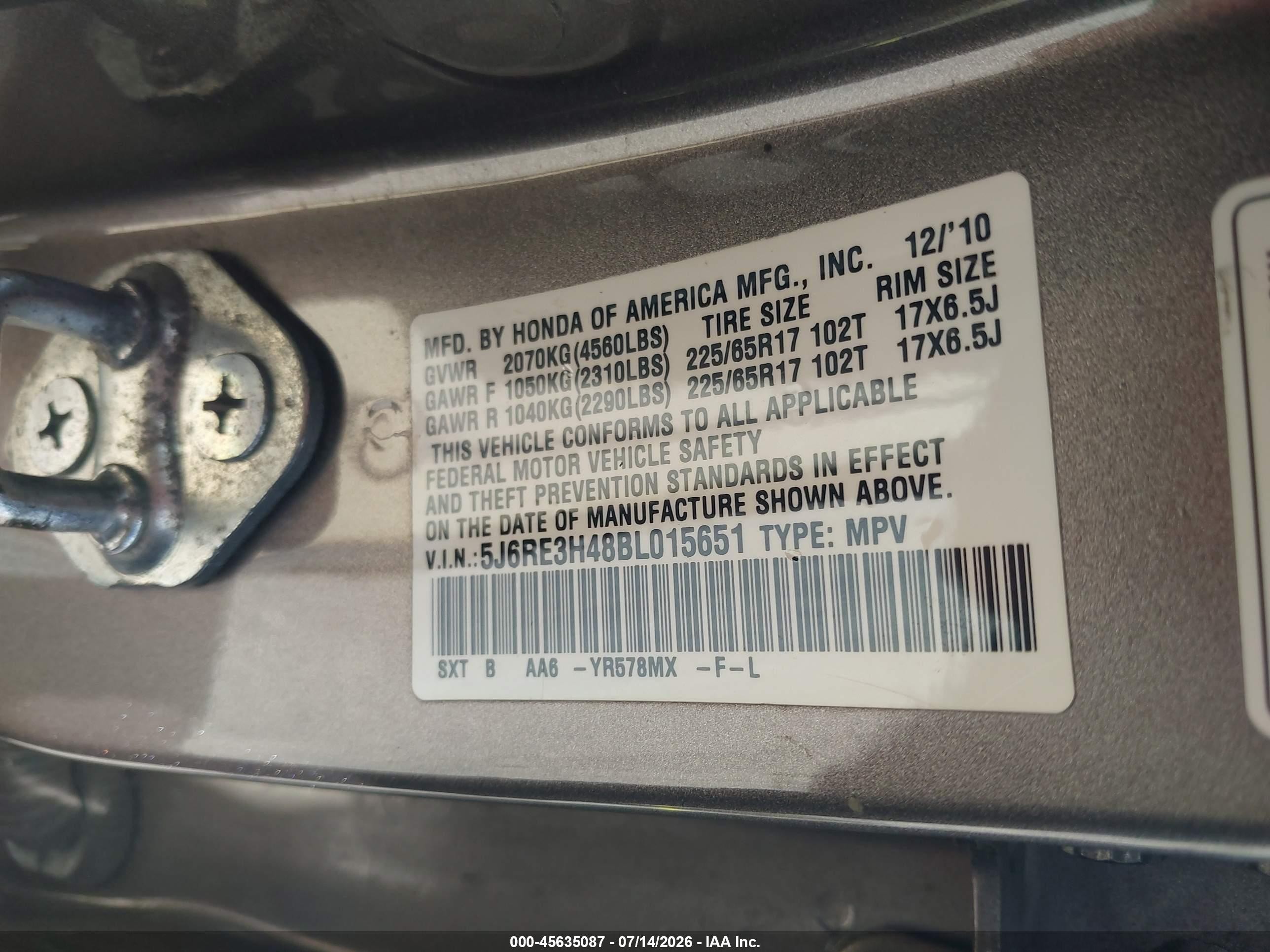 2011 Honda Cr-v Se Gray vin: 5J6RE3H48BL015651