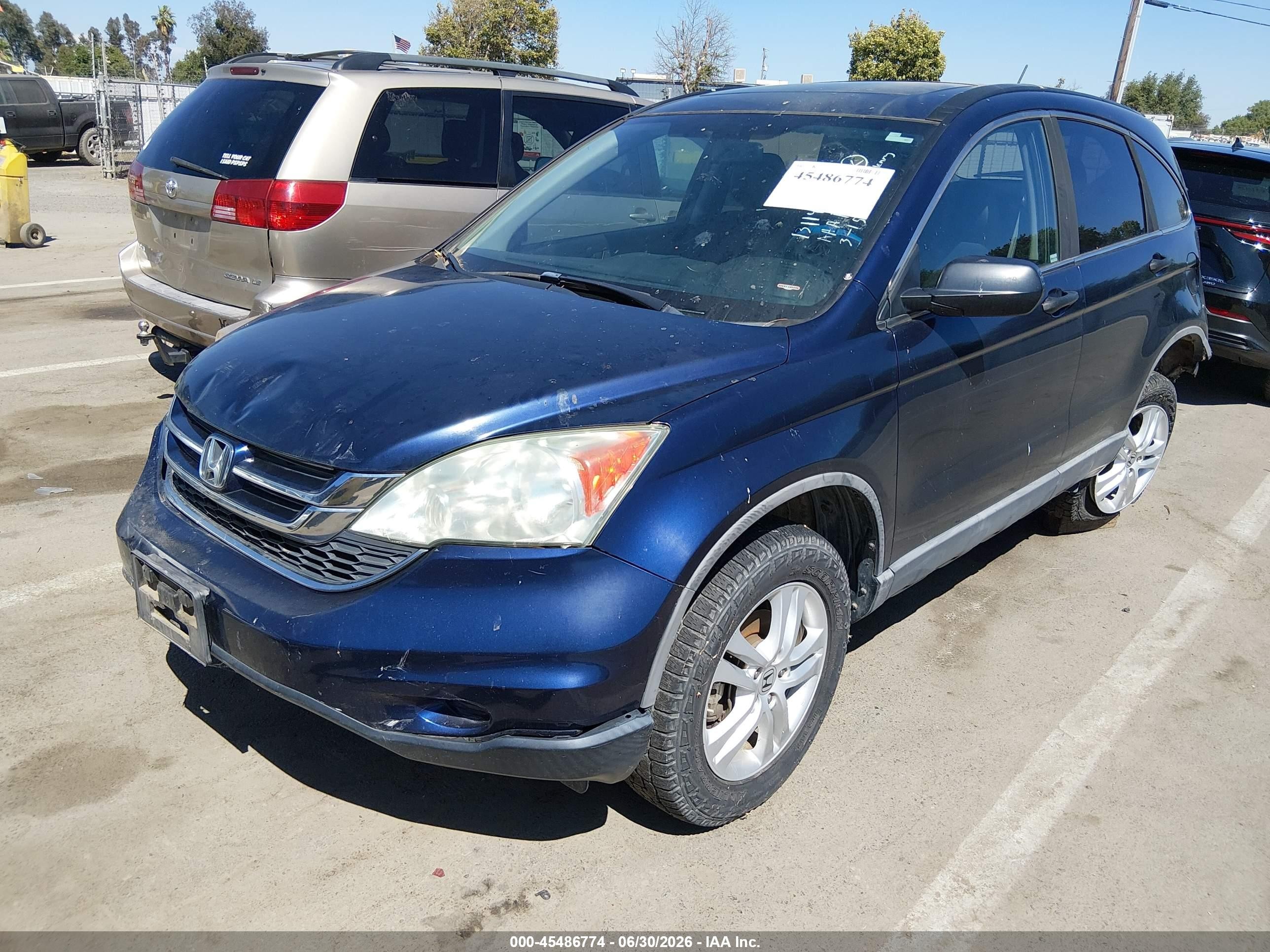 2010 Honda Cr-v Ex Blue vin: 5J6RE3H52AL011487