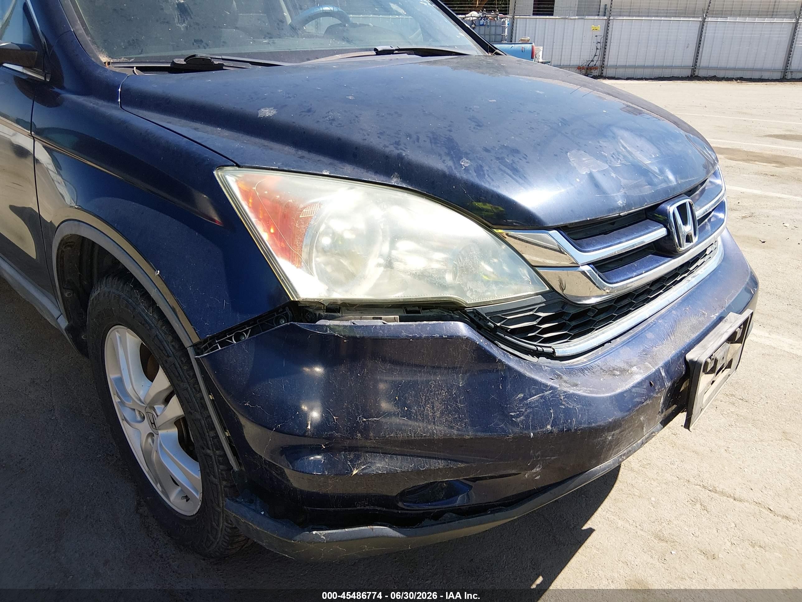 2010 Honda Cr-v Ex Blue vin: 5J6RE3H52AL011487