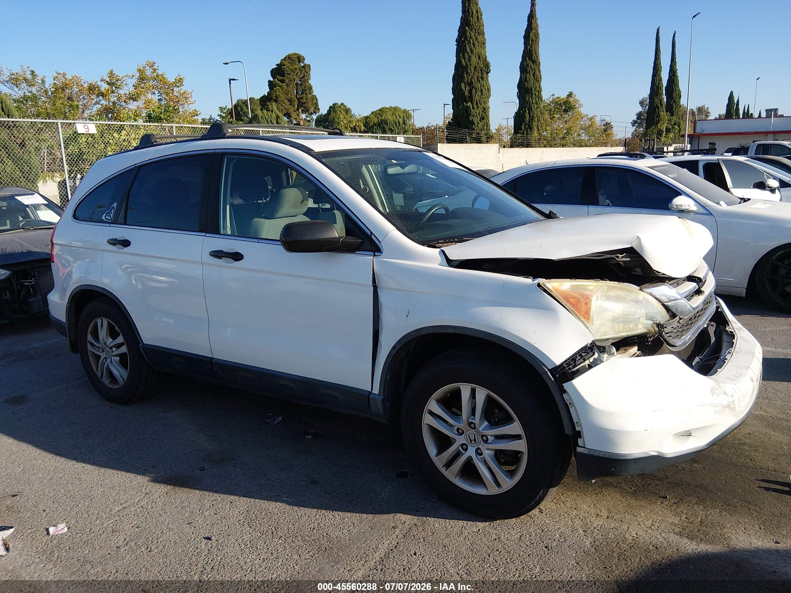 2010 Honda Cr-v Ex Белый vin: 5J6RE3H55AL037002