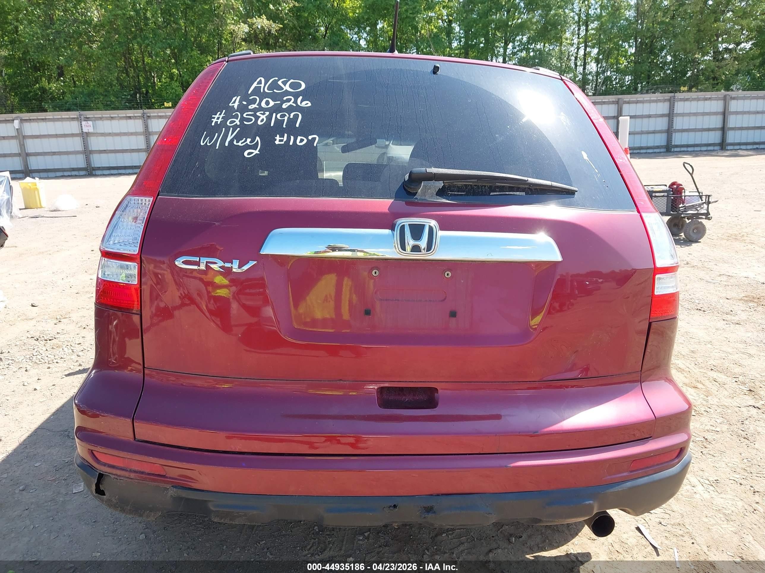 2011 Honda Cr-v Ex Red vin: 5J6RE3H57BL013270
