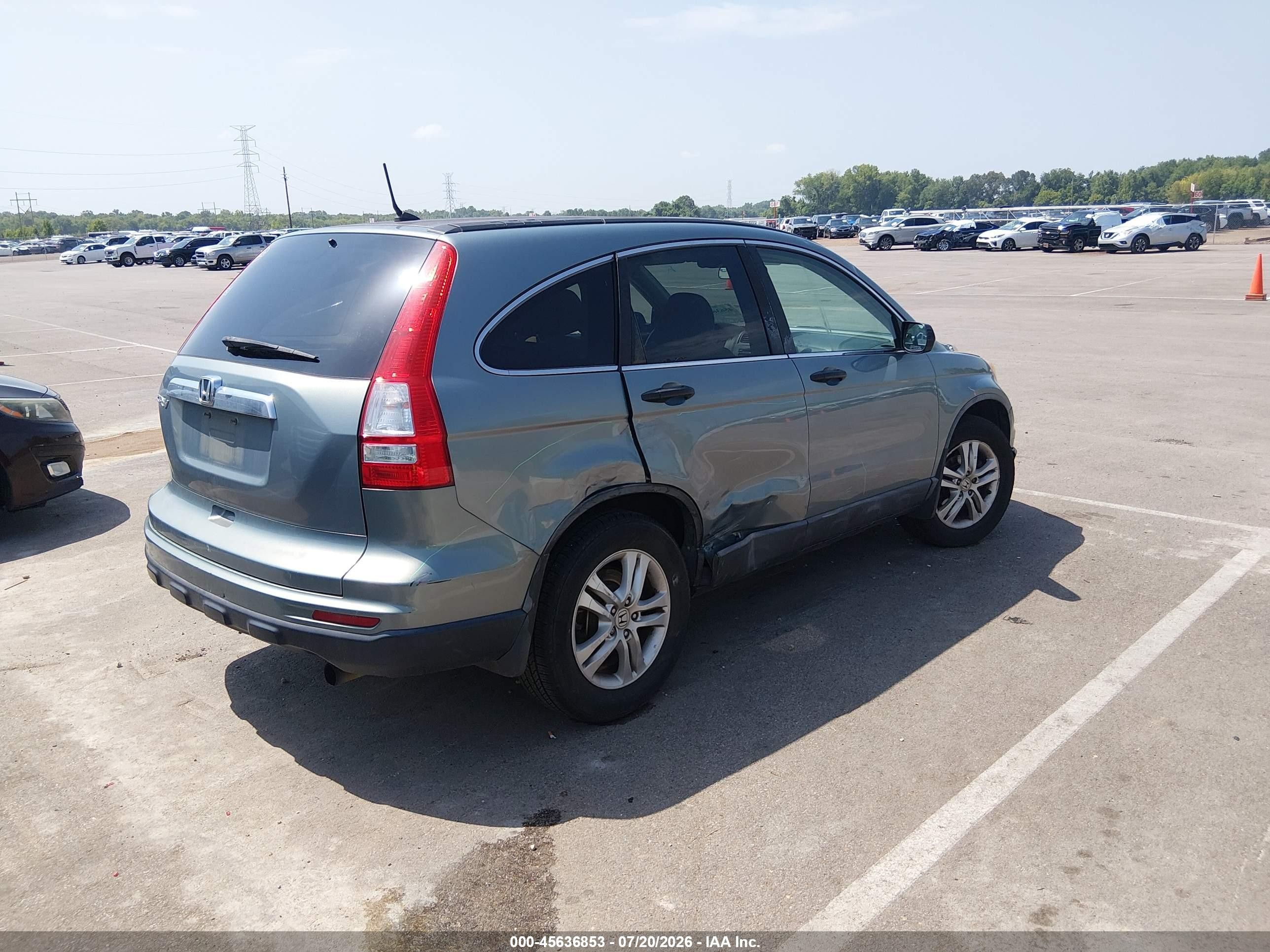 2010 Honda Cr-v Ex Light Blue vin: 5J6RE3H59AL010577