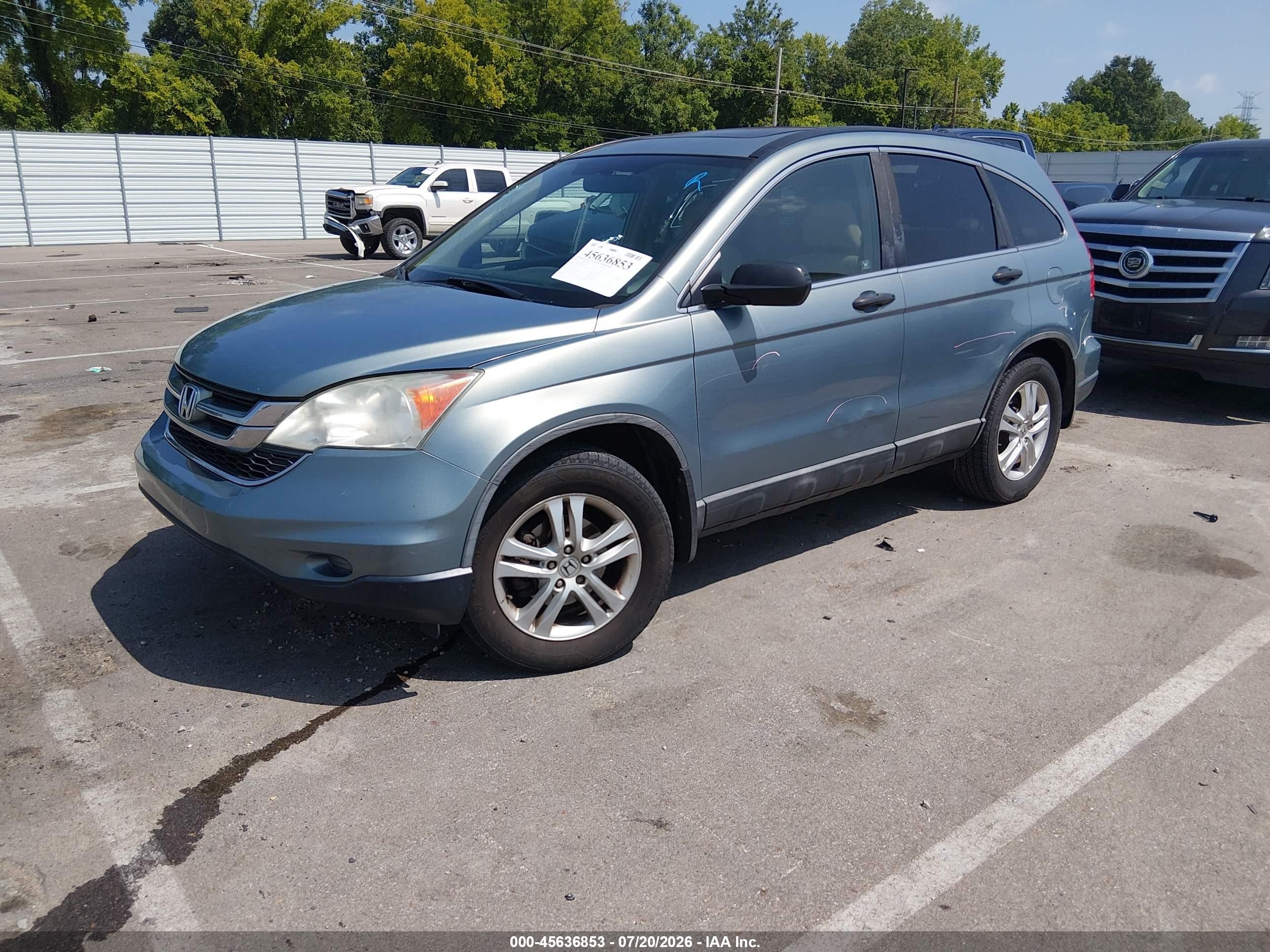 2010 Honda Cr-v Ex Light Blue vin: 5J6RE3H59AL010577