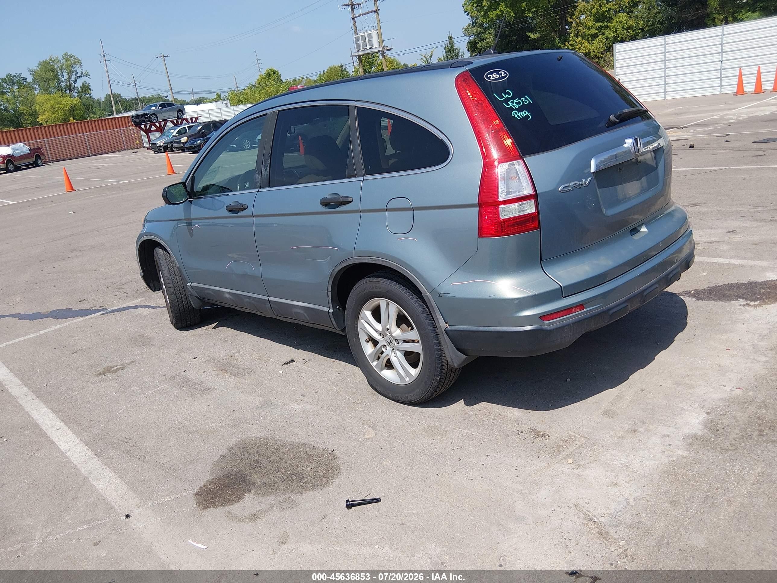 2010 Honda Cr-v Ex Light Blue vin: 5J6RE3H59AL010577