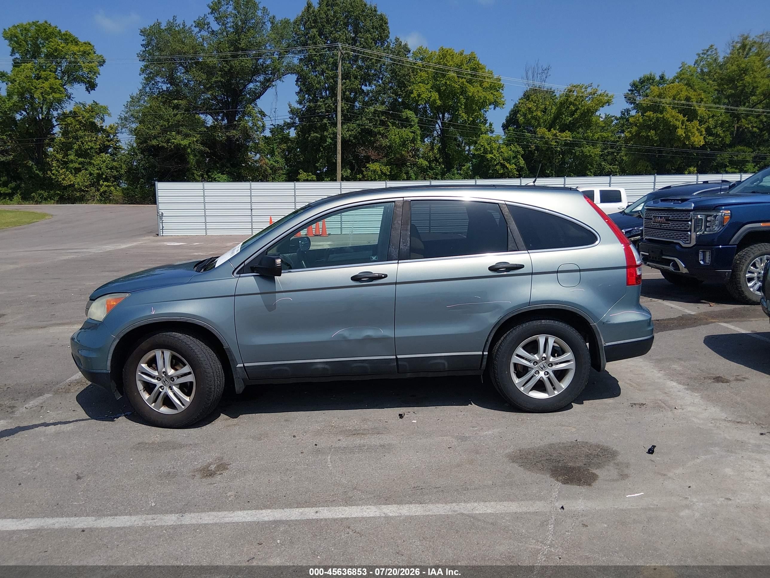2010 Honda Cr-v Ex Light Blue vin: 5J6RE3H59AL010577